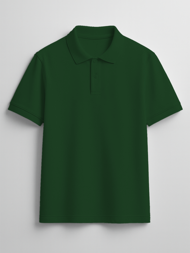 Men's Dark Green Polo T-Shirt - Regular Fit, Half Sleeve