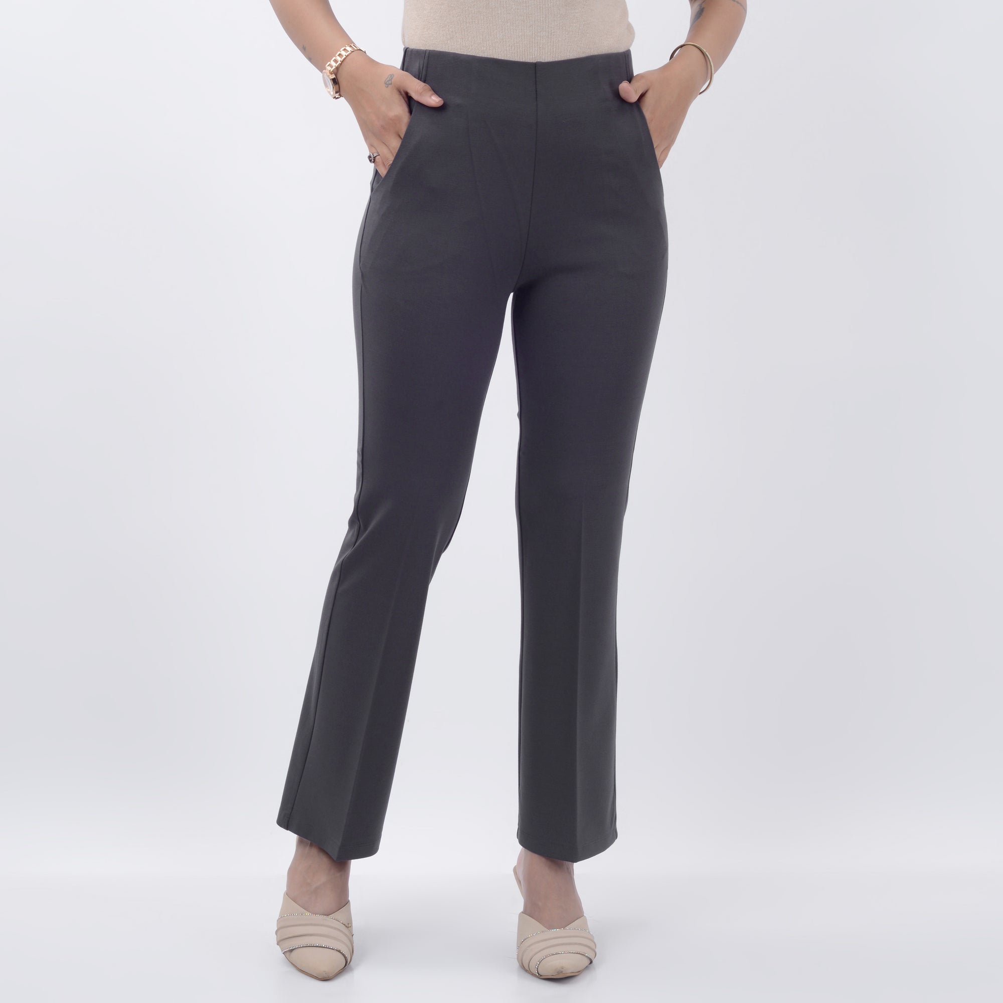 STRAIGHT FIT  TROUSERS WITH SPANDEX WFB1005