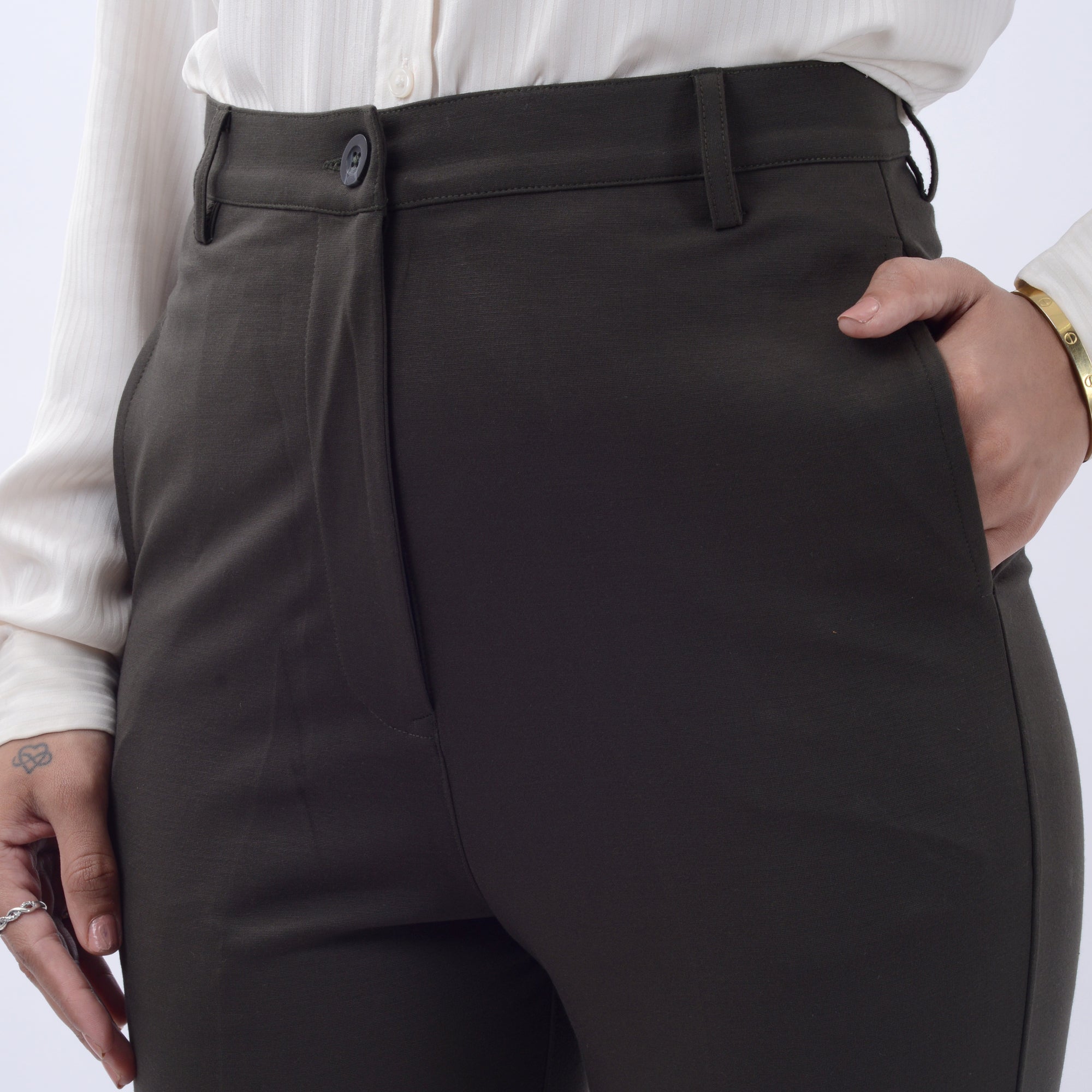 STRAIGHT FIT TROUSERS WITH SPANDEX WFB1001