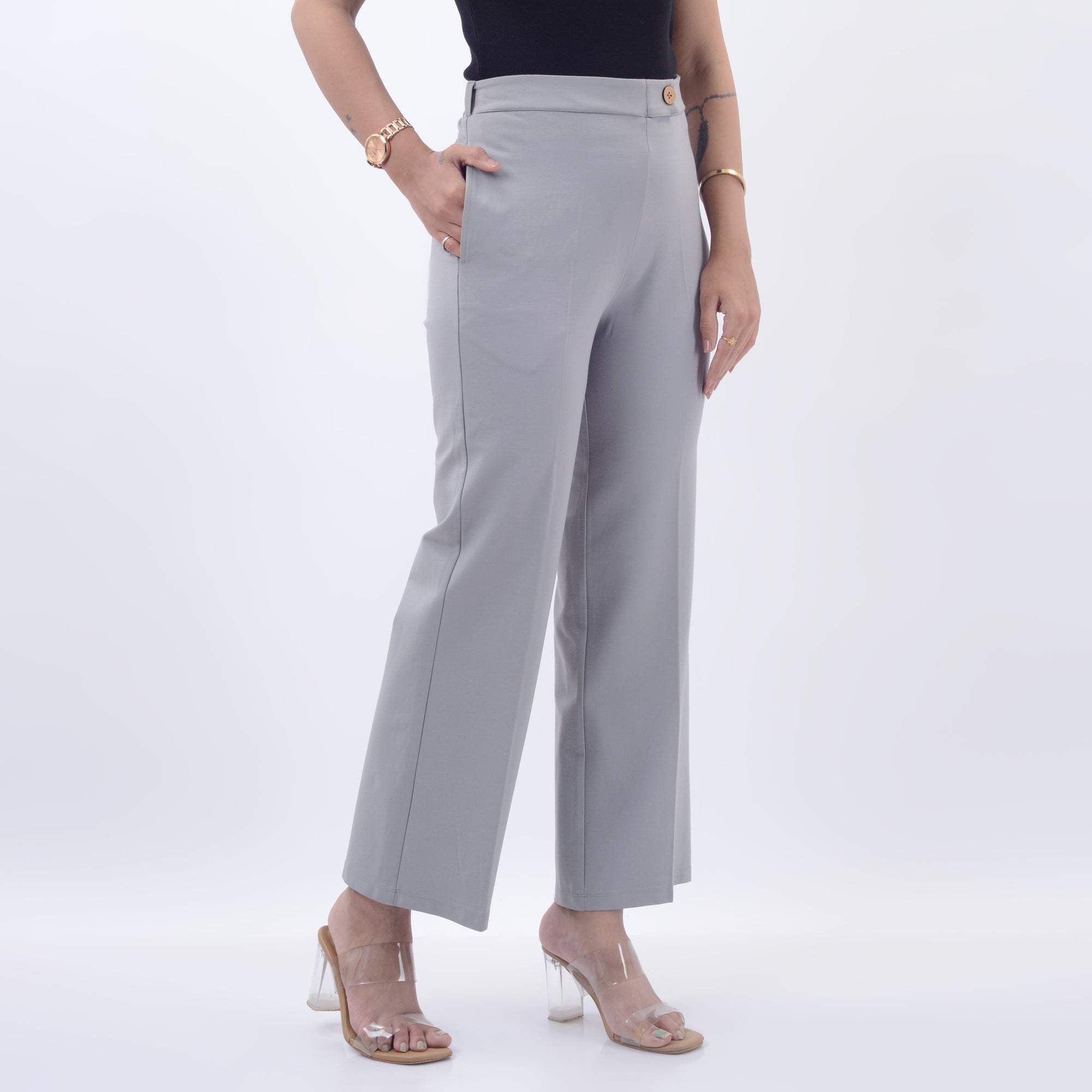 STRAIGHT FIT PANTS WITH SPANDEX WFB1009