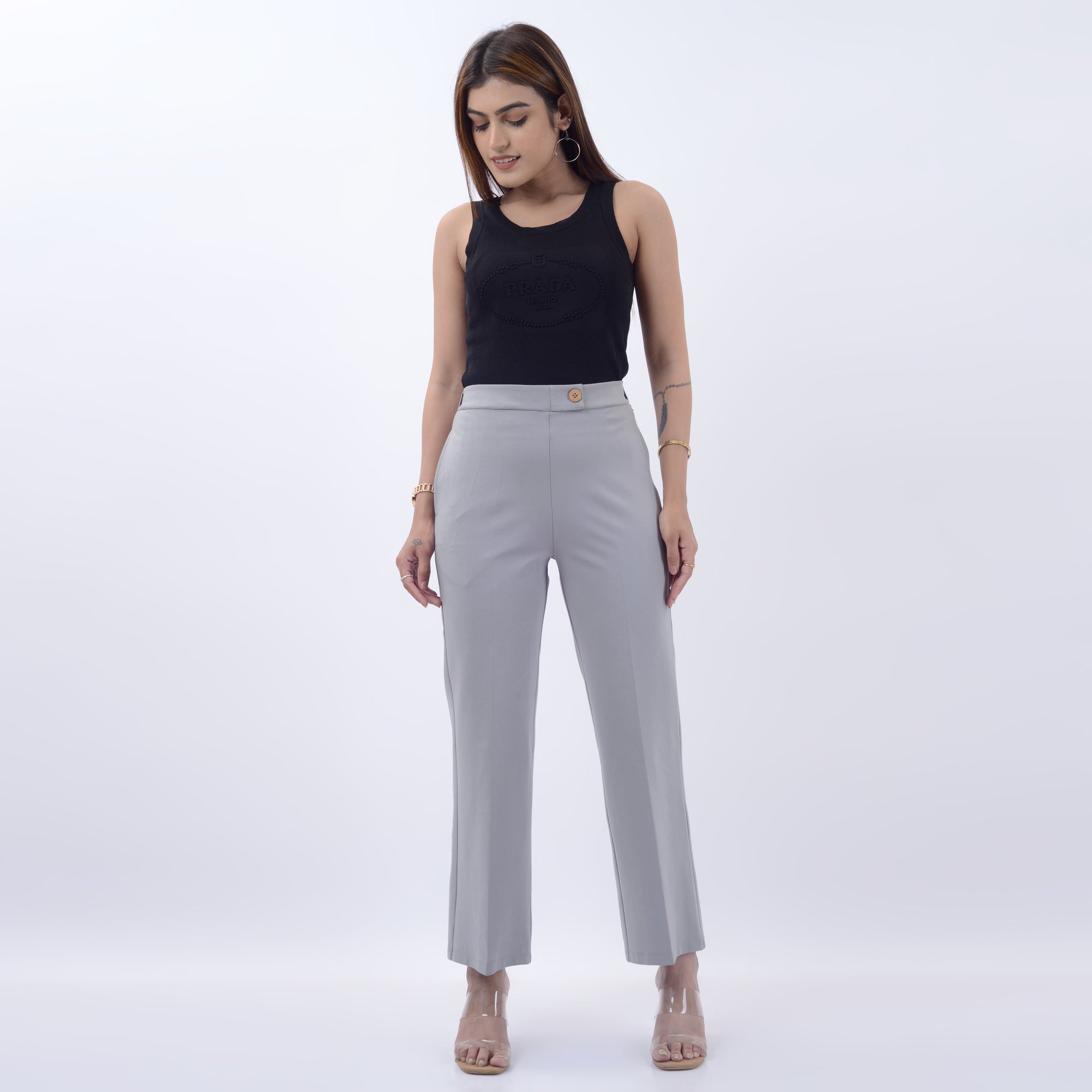 STRAIGHT FIT PANTS WITH SPANDEX WFB1009