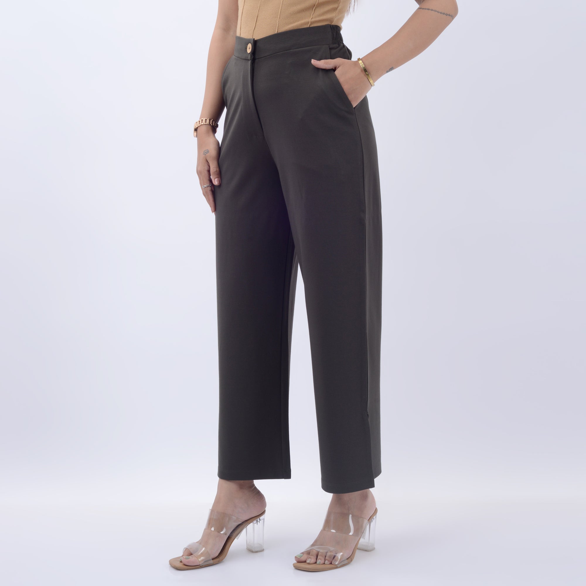 BROAD LEG PANTS WITH SPANDEX WFB1013