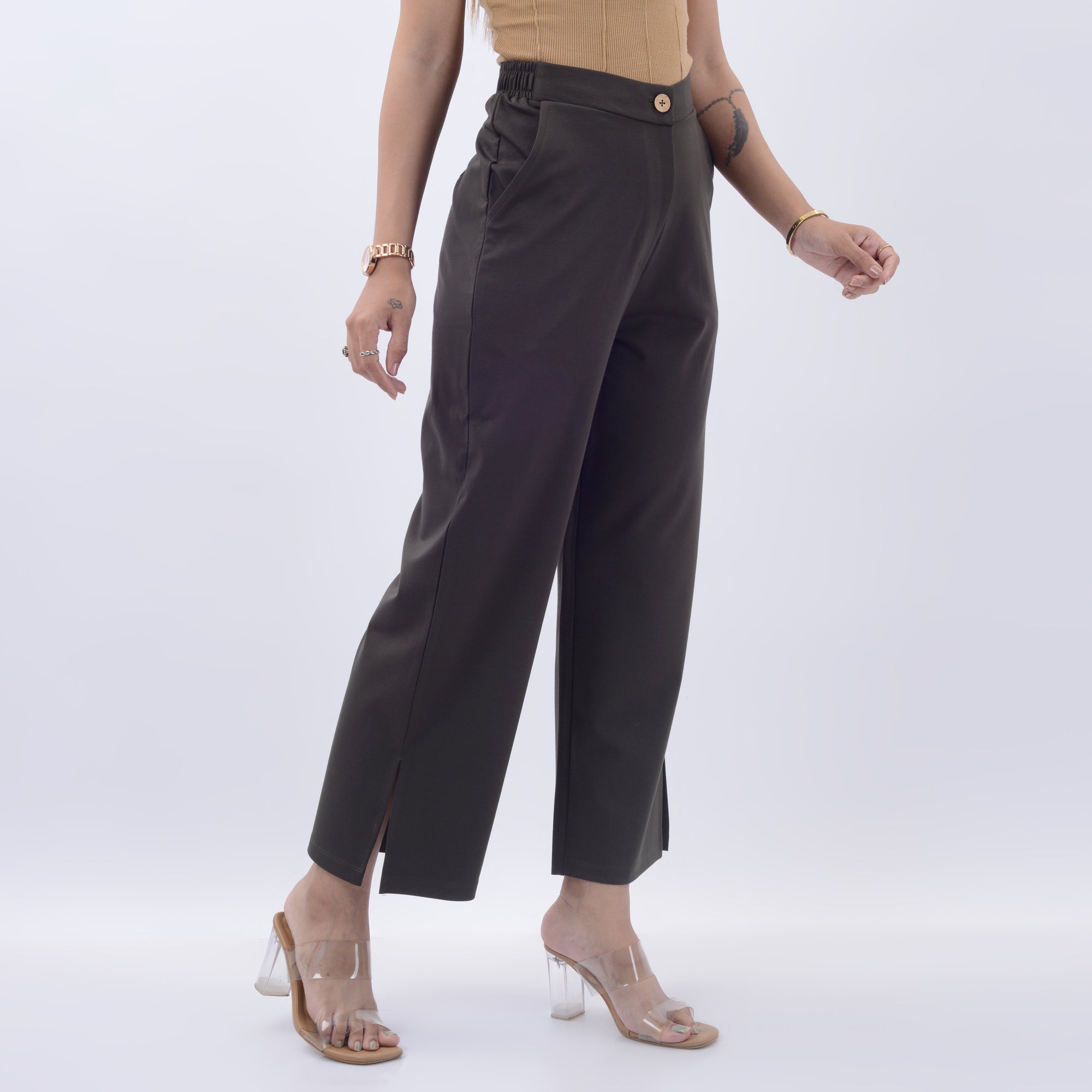BROAD LEG PANTS WITH SPANDEX WFB1013