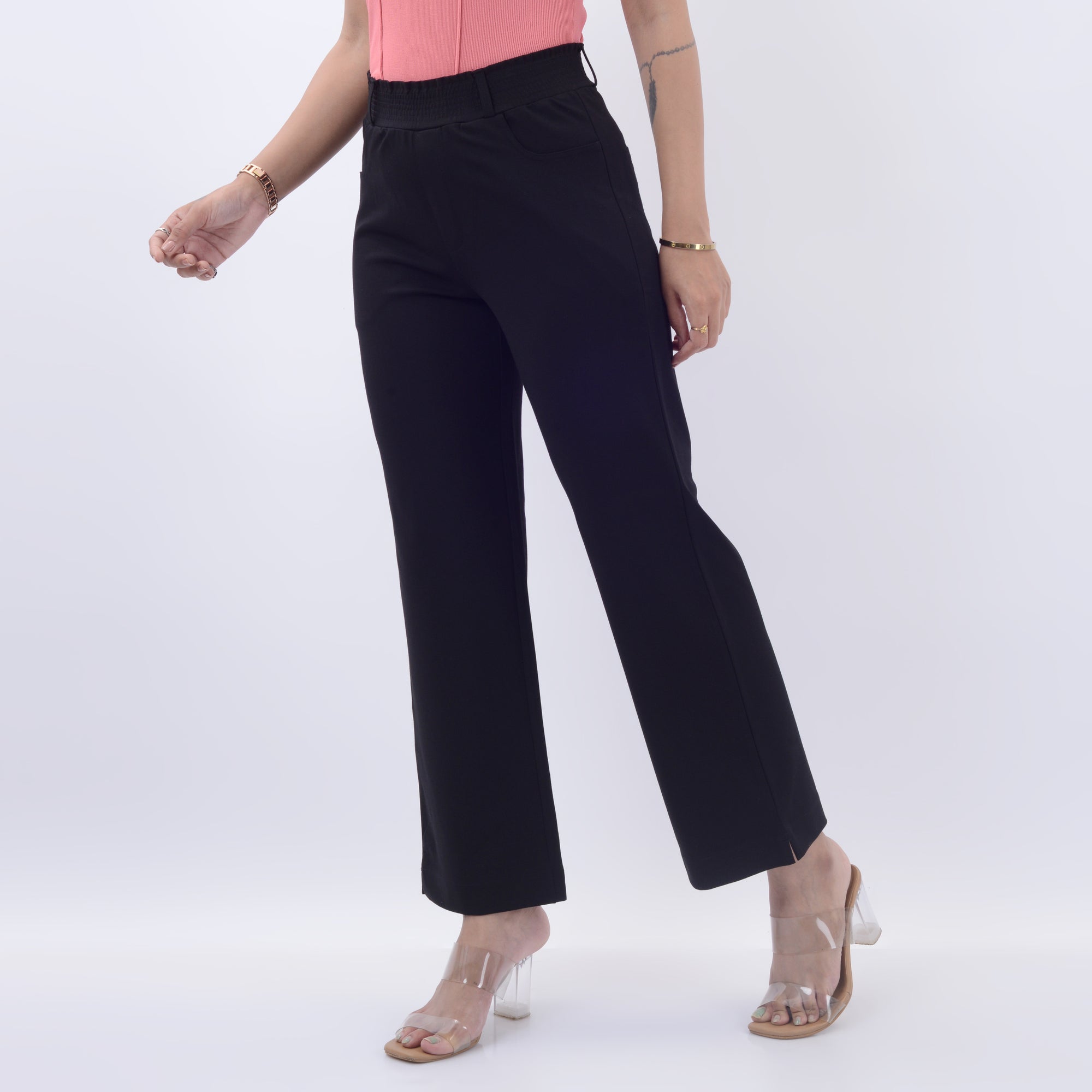 HIGH WAIST TROUSER WITH SPANDEX WFB1007
