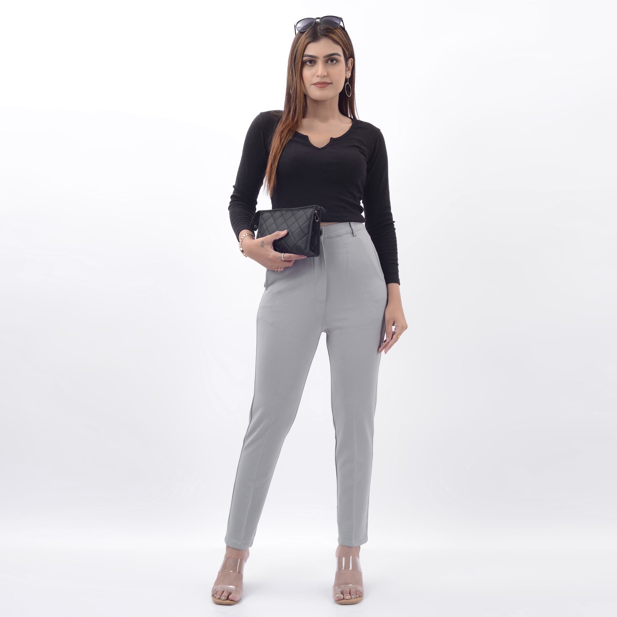 STRAIGHT FIT TROUSERS WITH SPANDEX WFB1001
