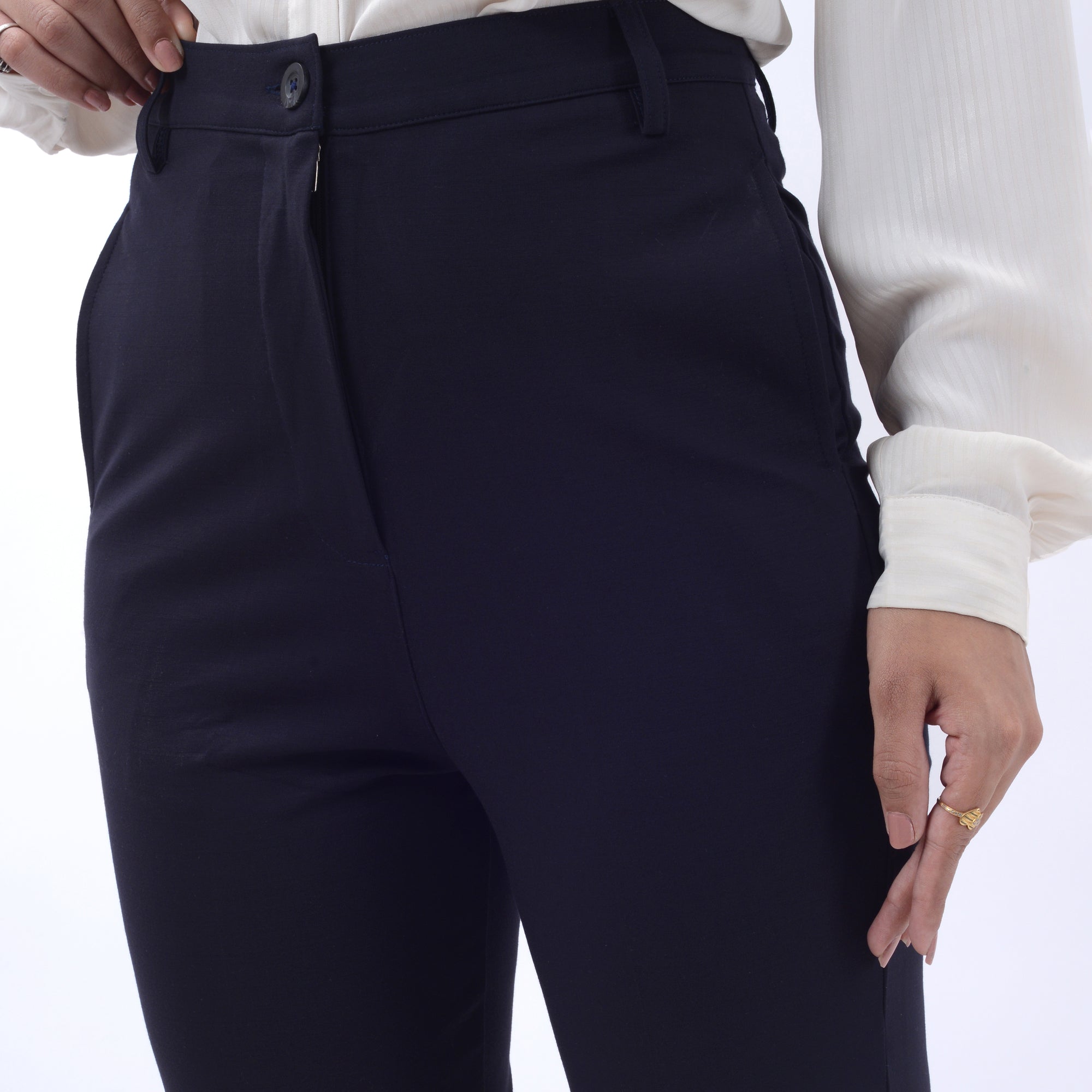STRAIGHT FIT TROUSERS WITH SPANDEX WFB1001