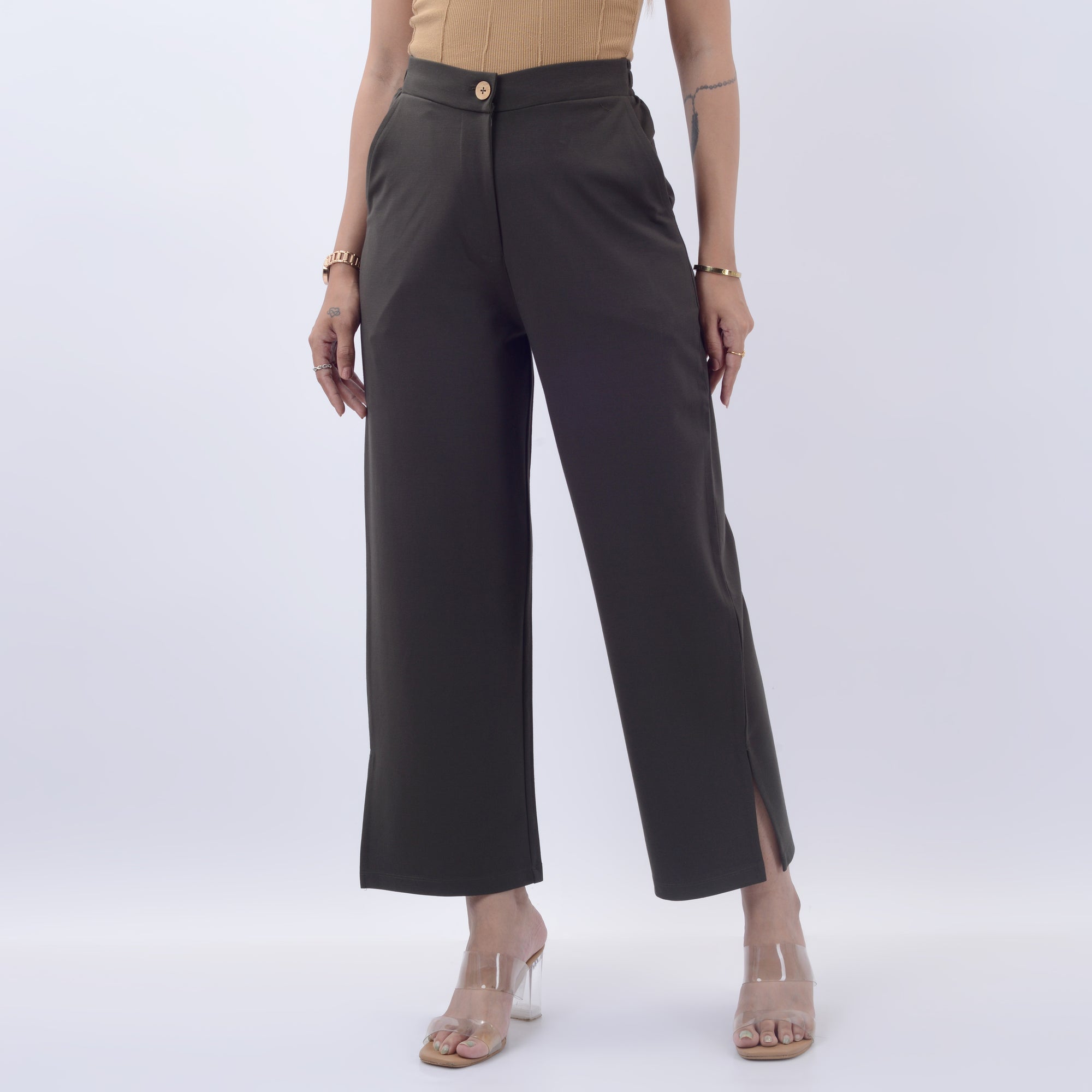 BROAD LEG PANTS WITH SPANDEX WFB1013