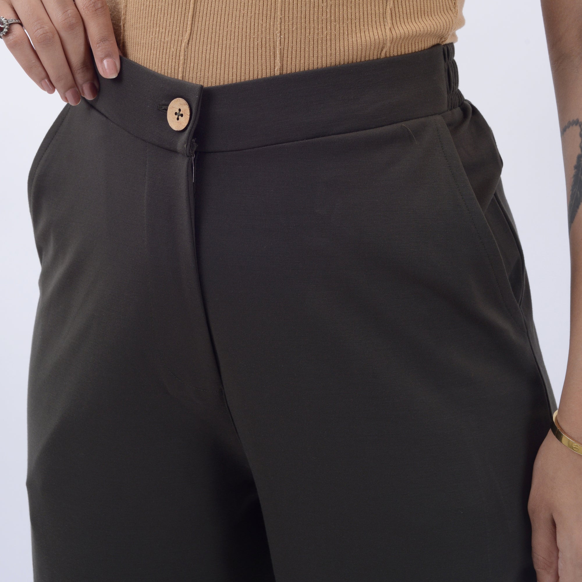 BROAD LEG PANTS WITH SPANDEX WFB1013