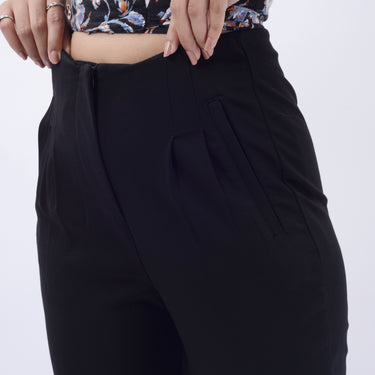 STRAIGHT FIT PLEATED TROUSERS WITH SPANDEX WFB1002