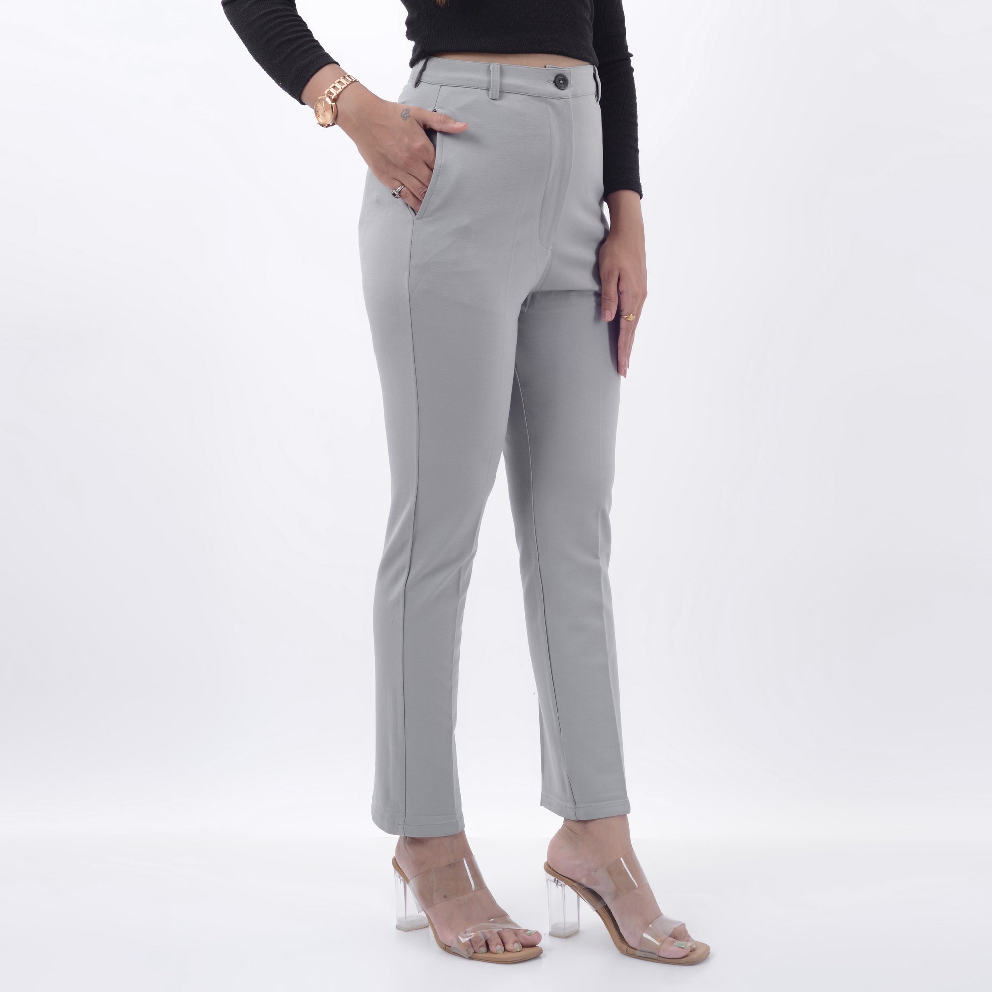 STRAIGHT FIT TROUSERS WITH SPANDEX WFB1001