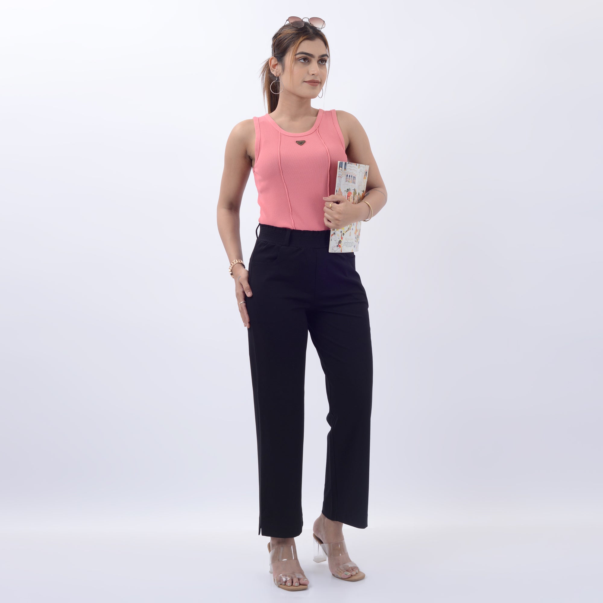 HIGH WAIST TROUSER WITH SPANDEX WFB1007