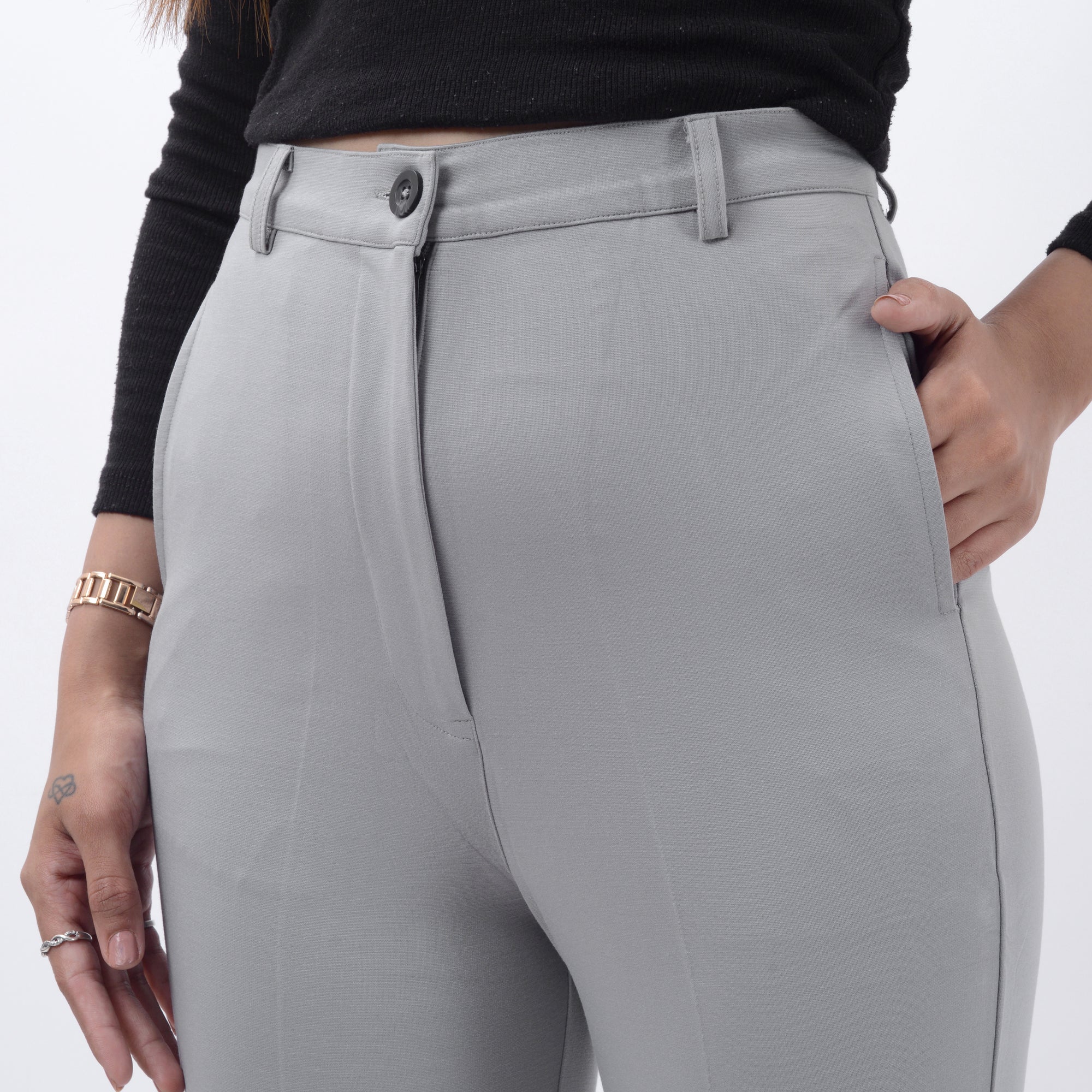 STRAIGHT FIT TROUSERS WITH SPANDEX WFB1001