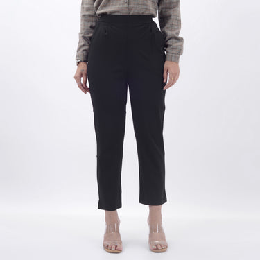 STRAIGHT FIT PLEATED TROUSERS WITH SPANDEX WFB1003