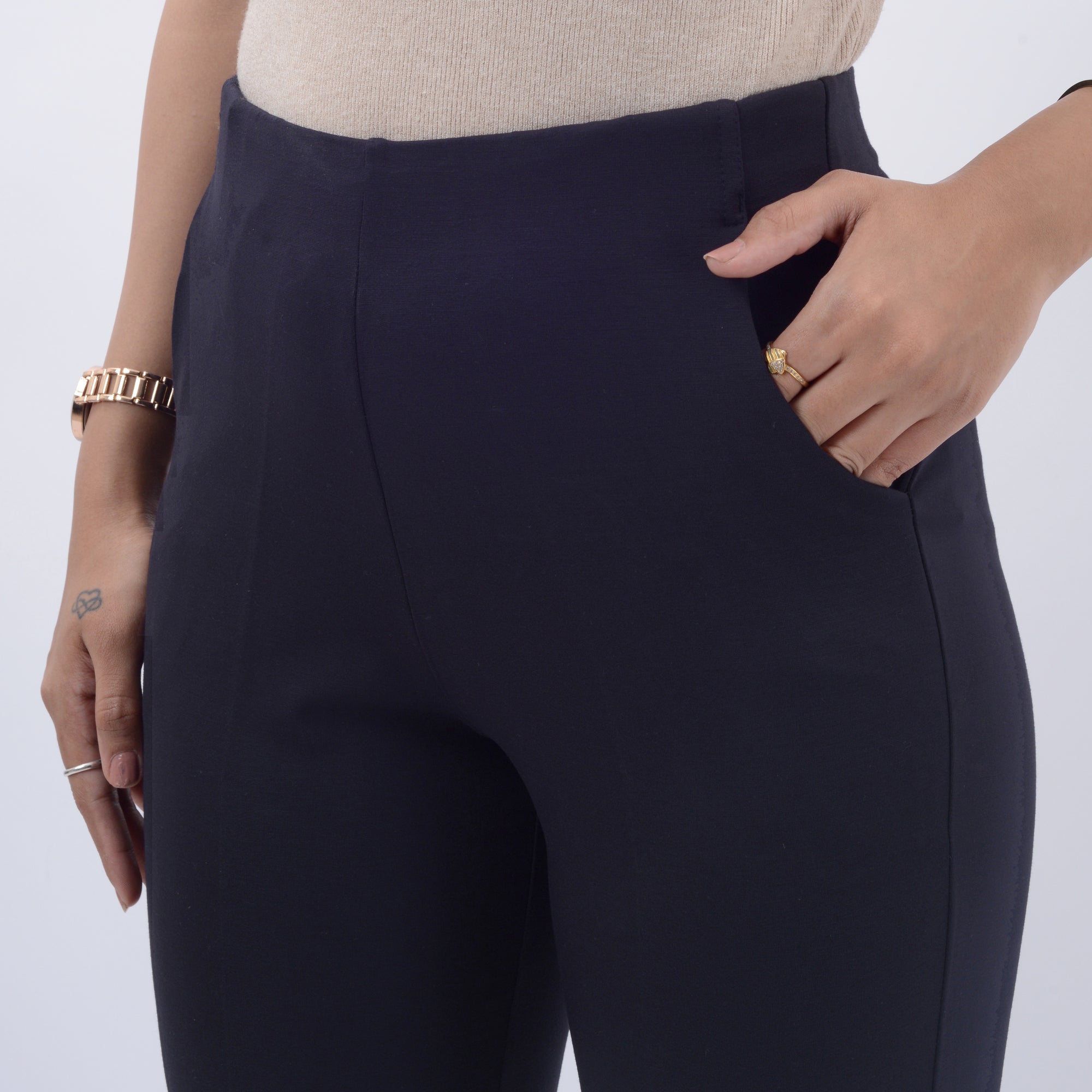 STRAIGHT FIT  TROUSERS WITH SPANDEX WFB1005