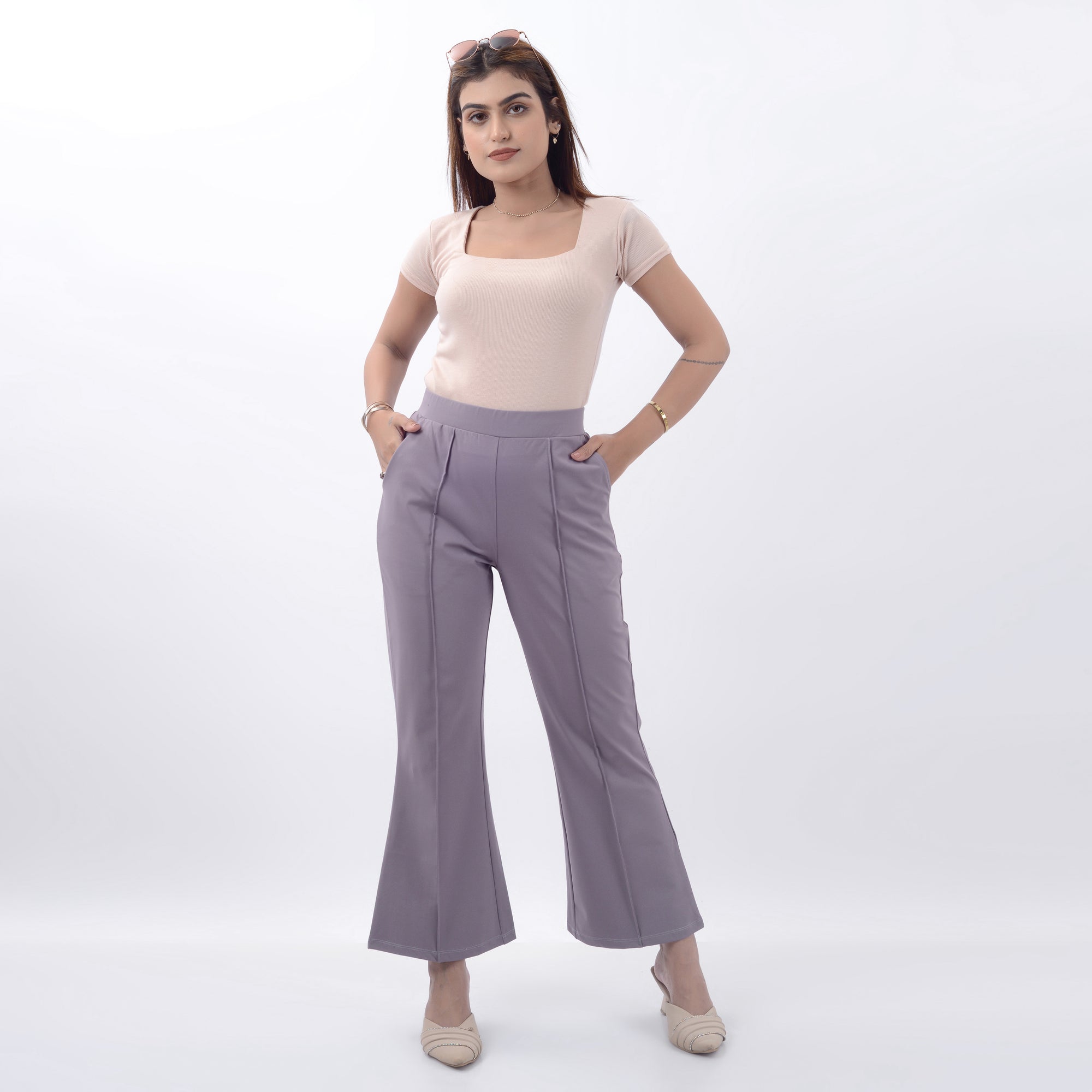 BOOT CUT TROUSERS WITH SPANDEX WFB1004
