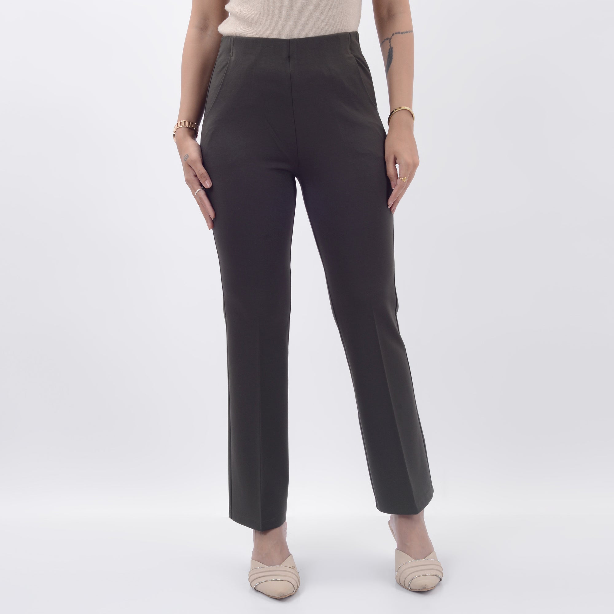 STRAIGHT FIT  TROUSERS WITH SPANDEX WFB1005