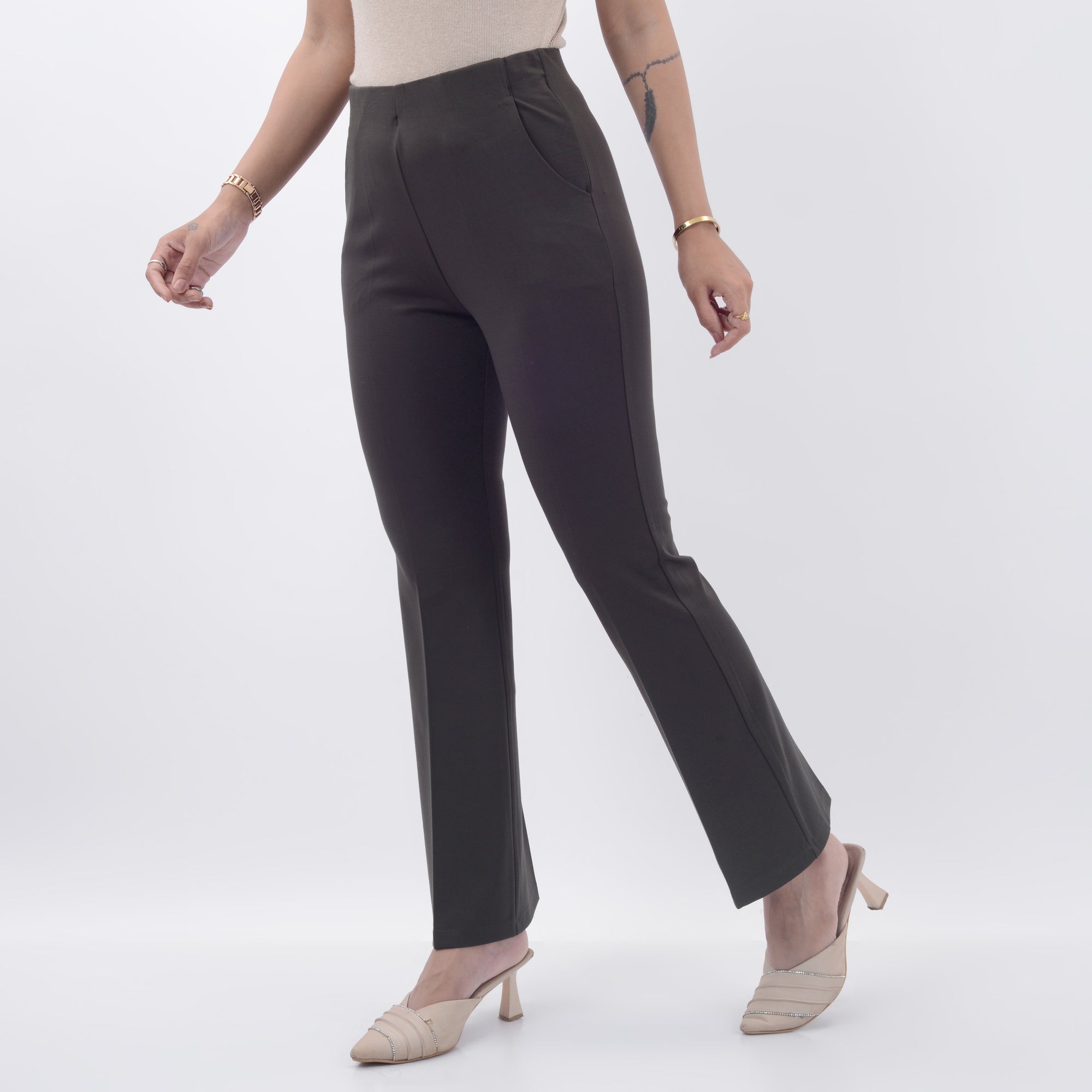 STRAIGHT FIT  TROUSERS WITH SPANDEX WFB1005