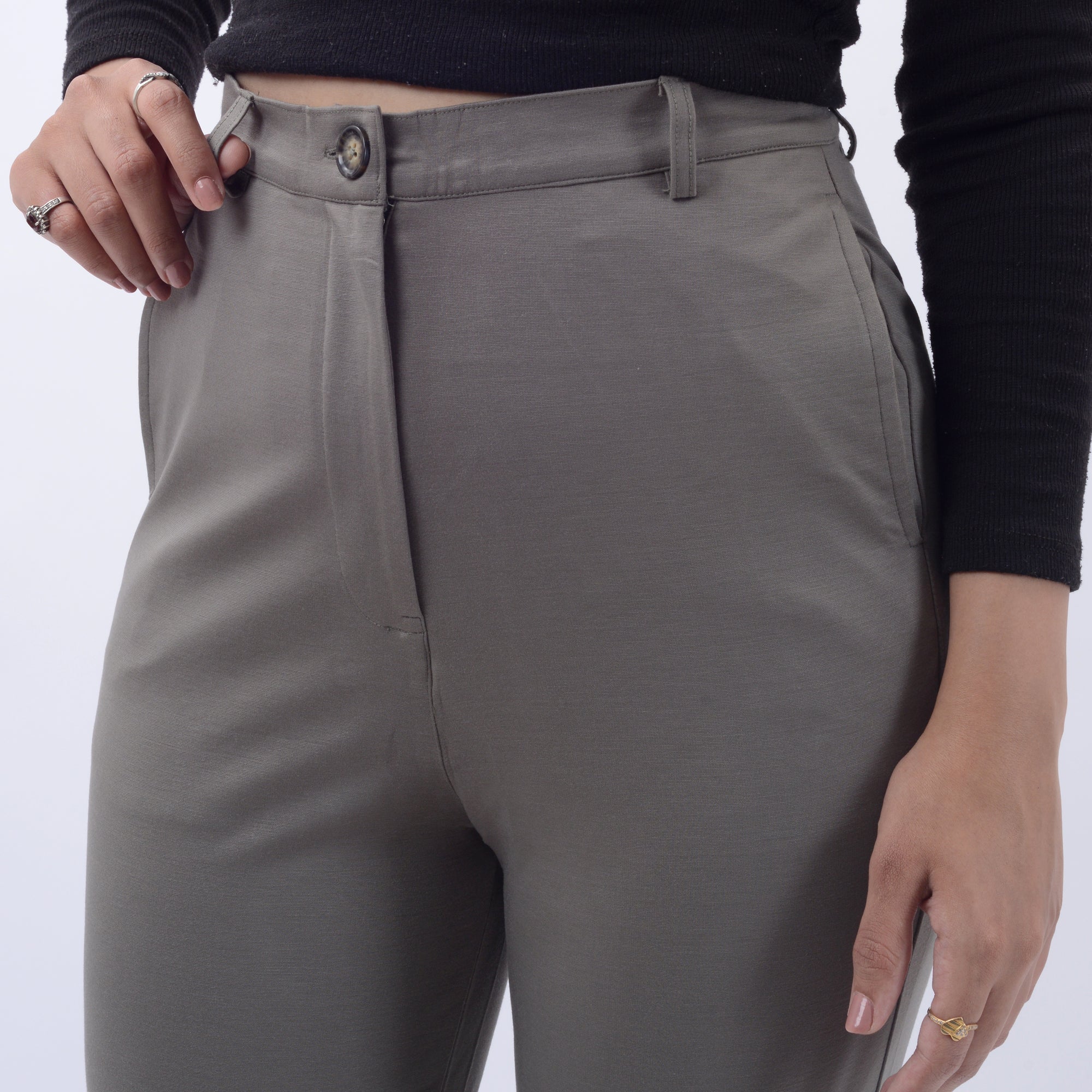 STRAIGHT FIT TROUSERS WITH SPANDEX WFB1001