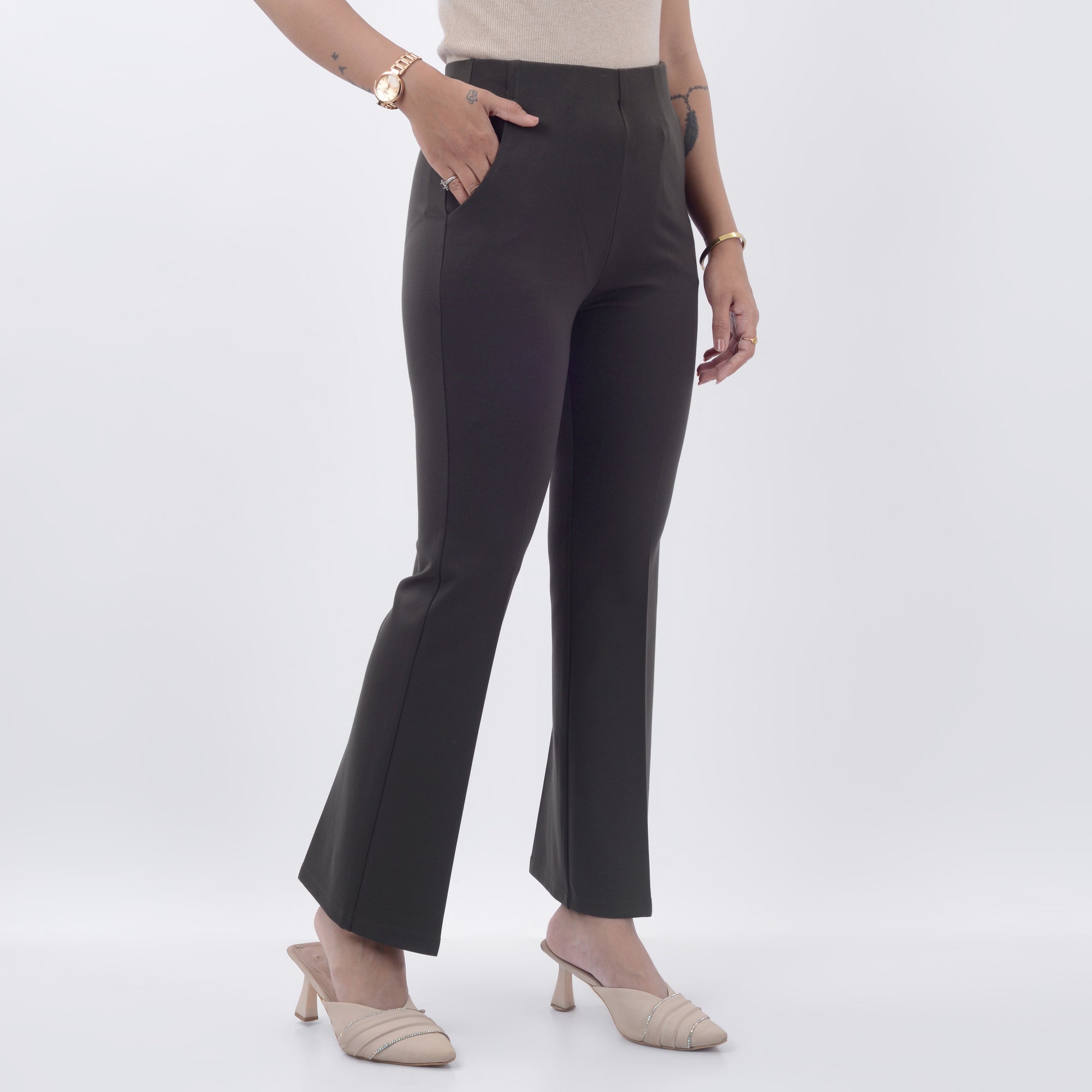 STRAIGHT FIT  TROUSERS WITH SPANDEX WFB1005