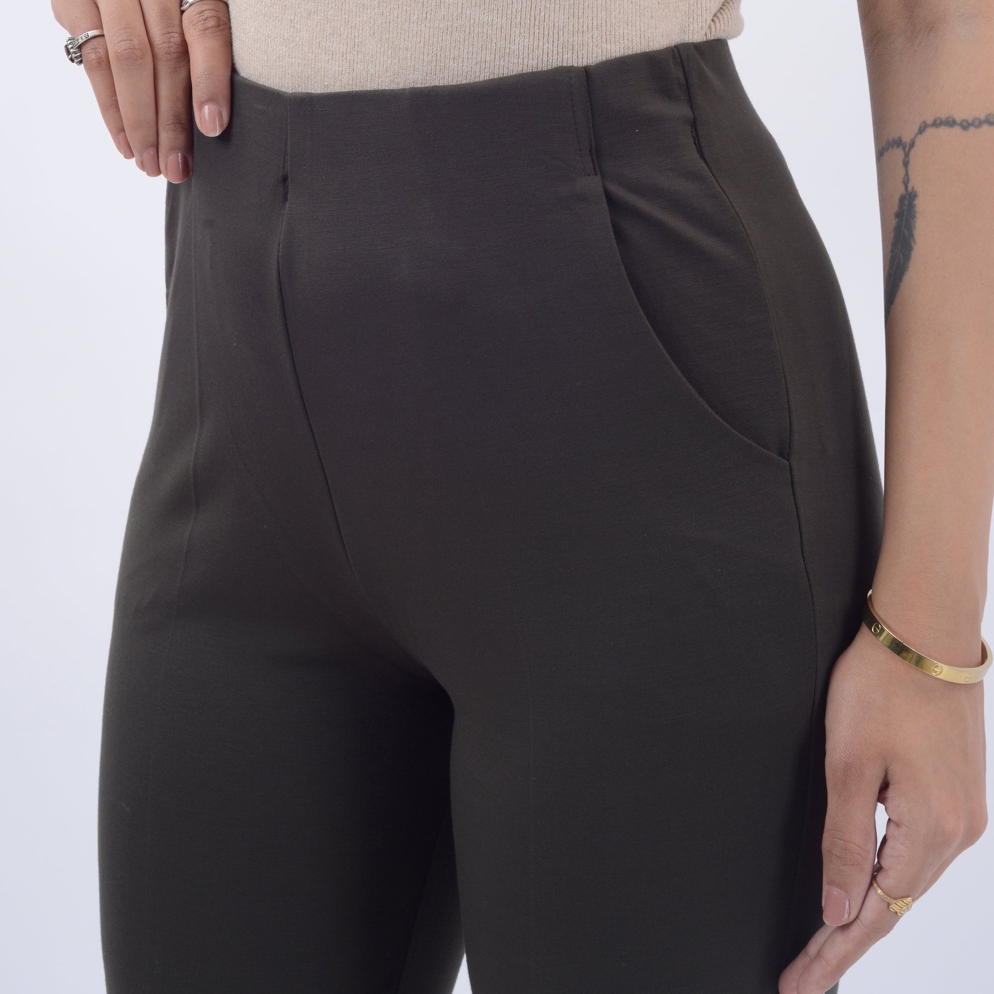 STRAIGHT FIT  TROUSERS WITH SPANDEX WFB1005