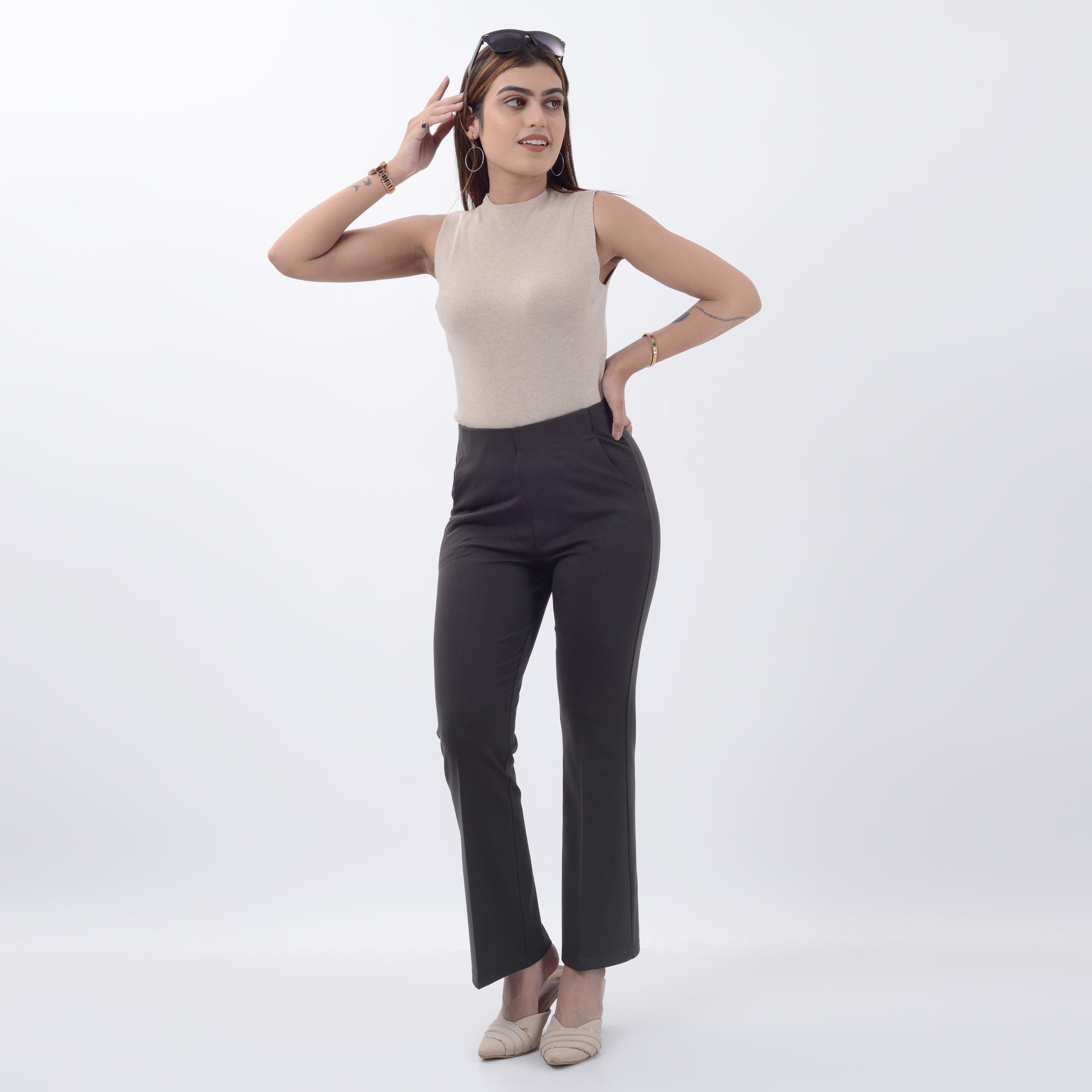 STRAIGHT FIT  TROUSERS WITH SPANDEX WFB1005