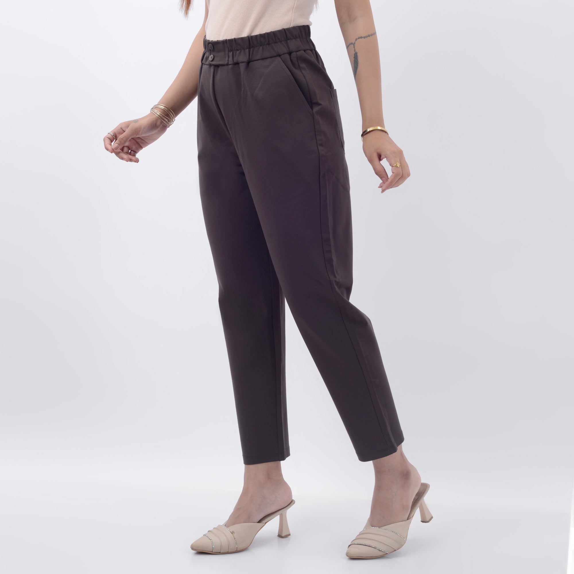 STRAIGHT FIT PANTS WITH SPANDEX WFB1011