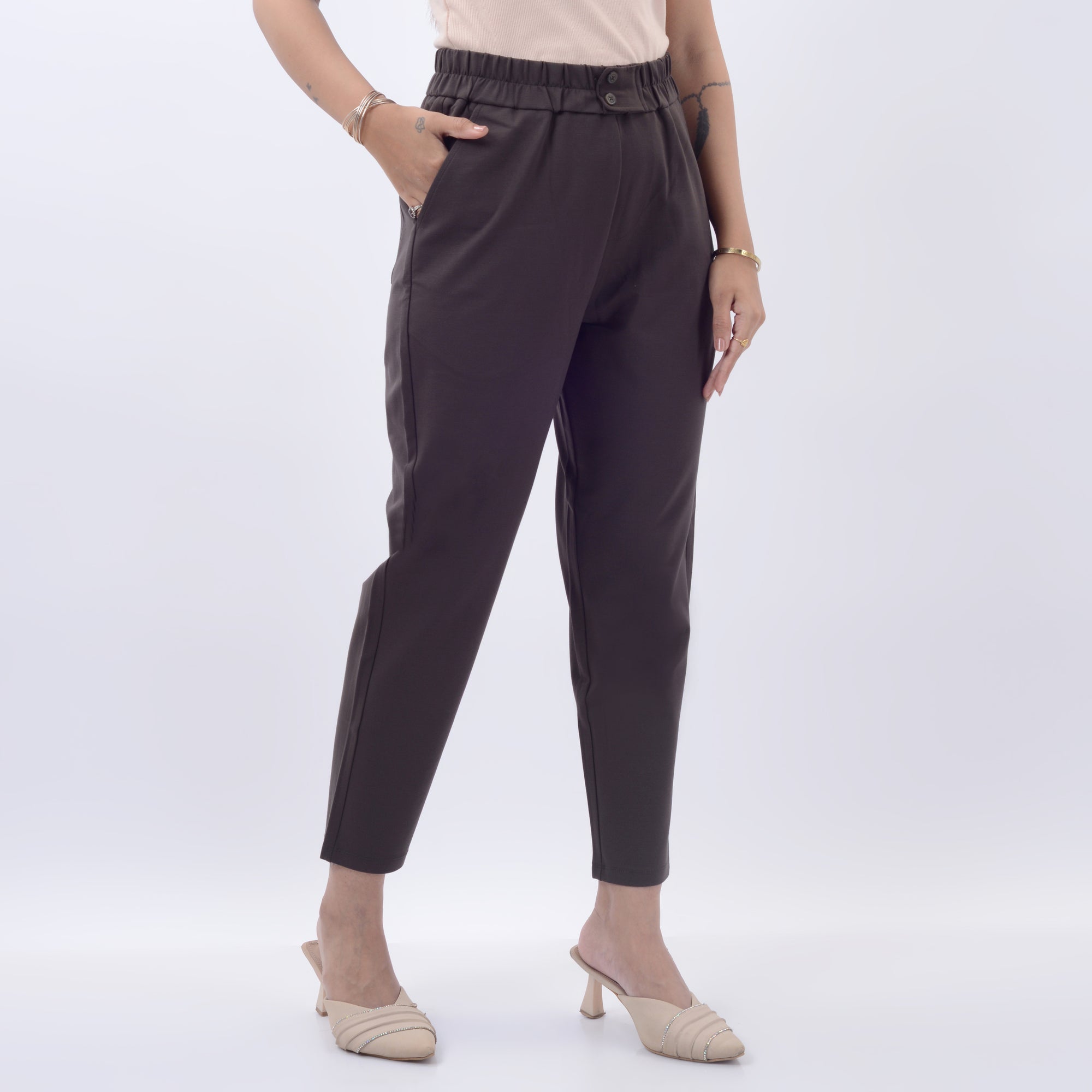 STRAIGHT FIT PANTS WITH SPANDEX WFB1011