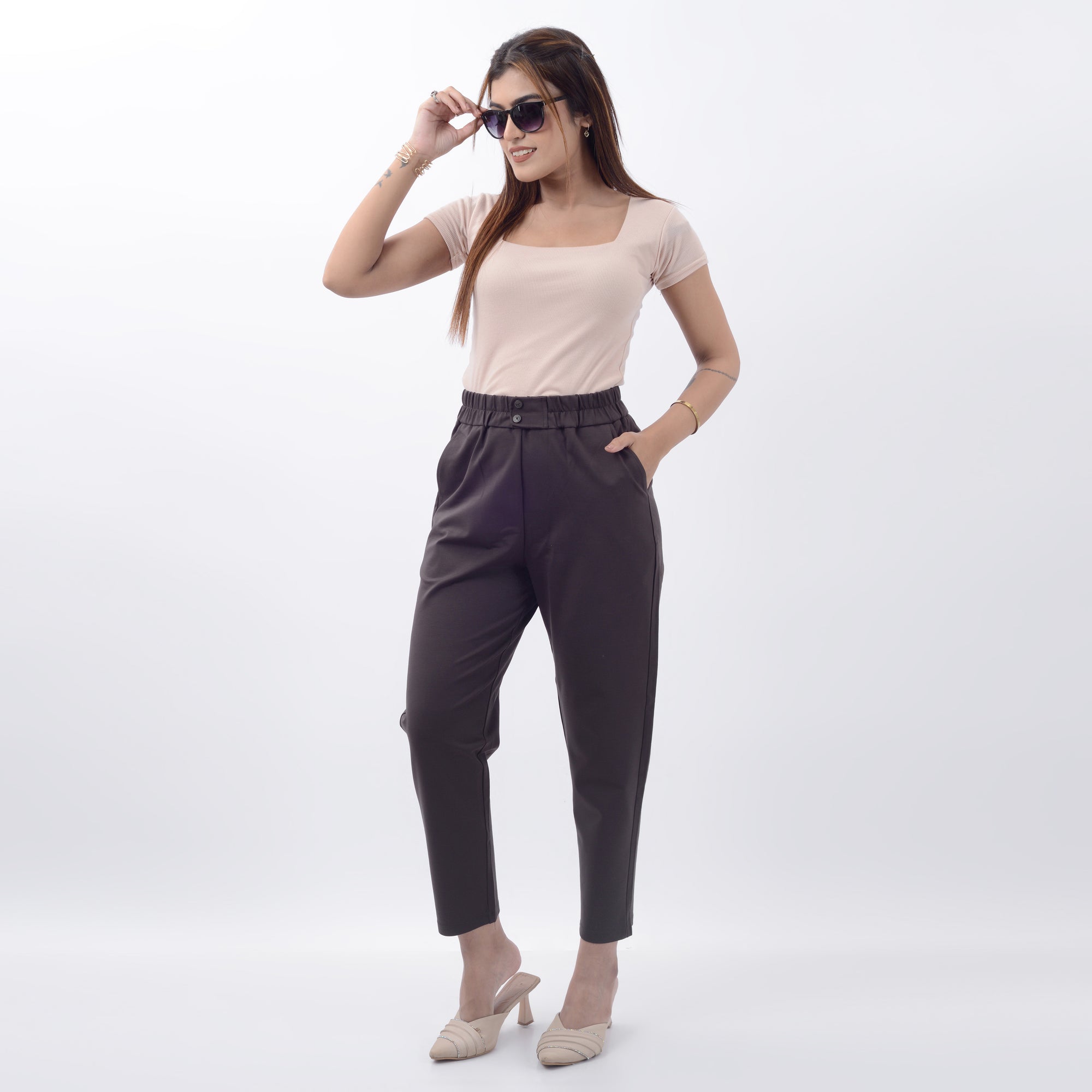 STRAIGHT FIT PANTS WITH SPANDEX WFB1011