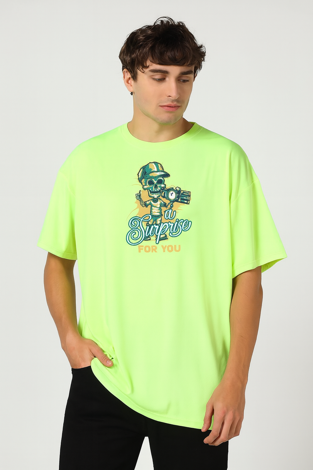 Neon Lime Graphic RoundNeck Tee – A Surprise For You