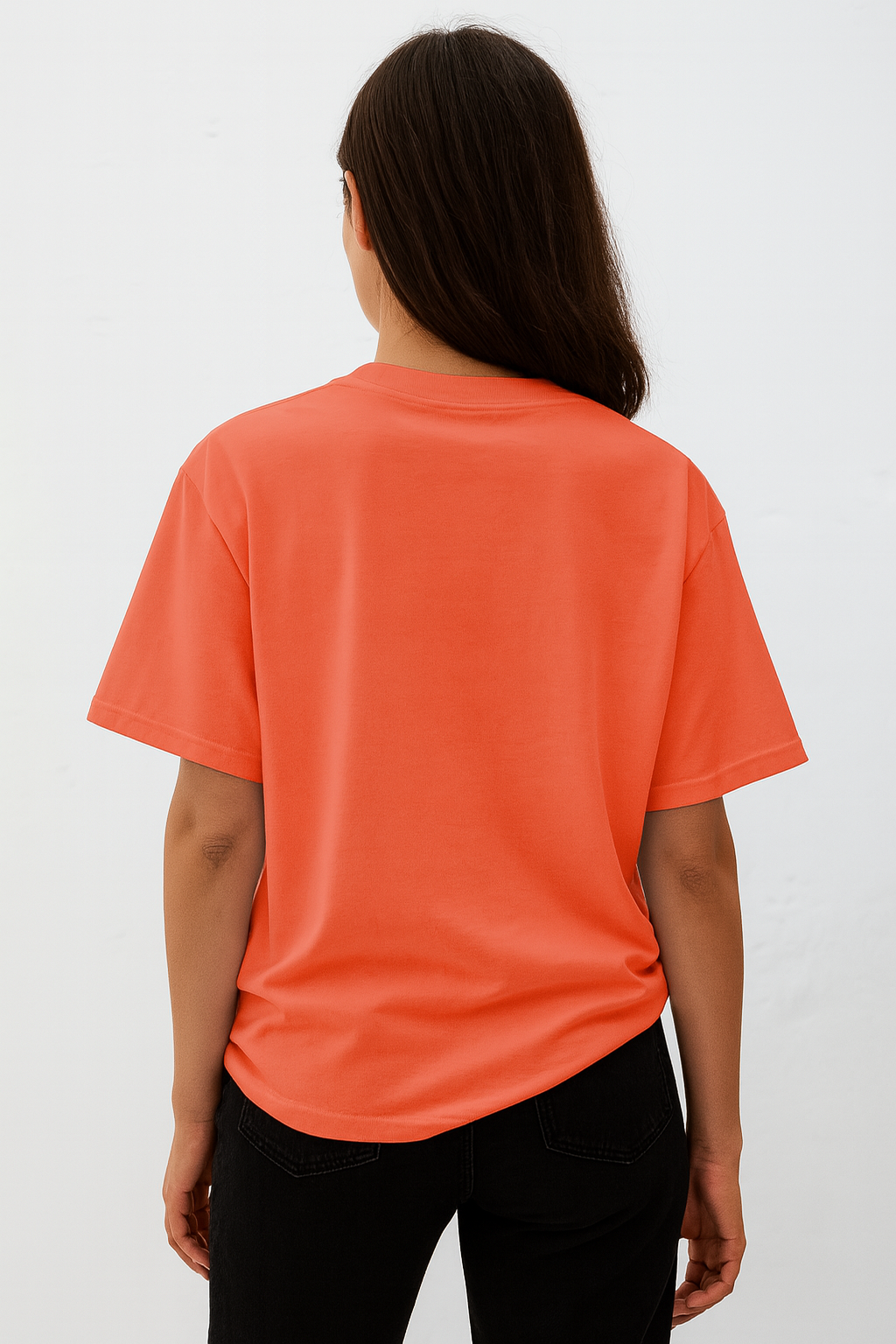 Karma Graffiti Women's Oversized Half Sleeve Orange Tee