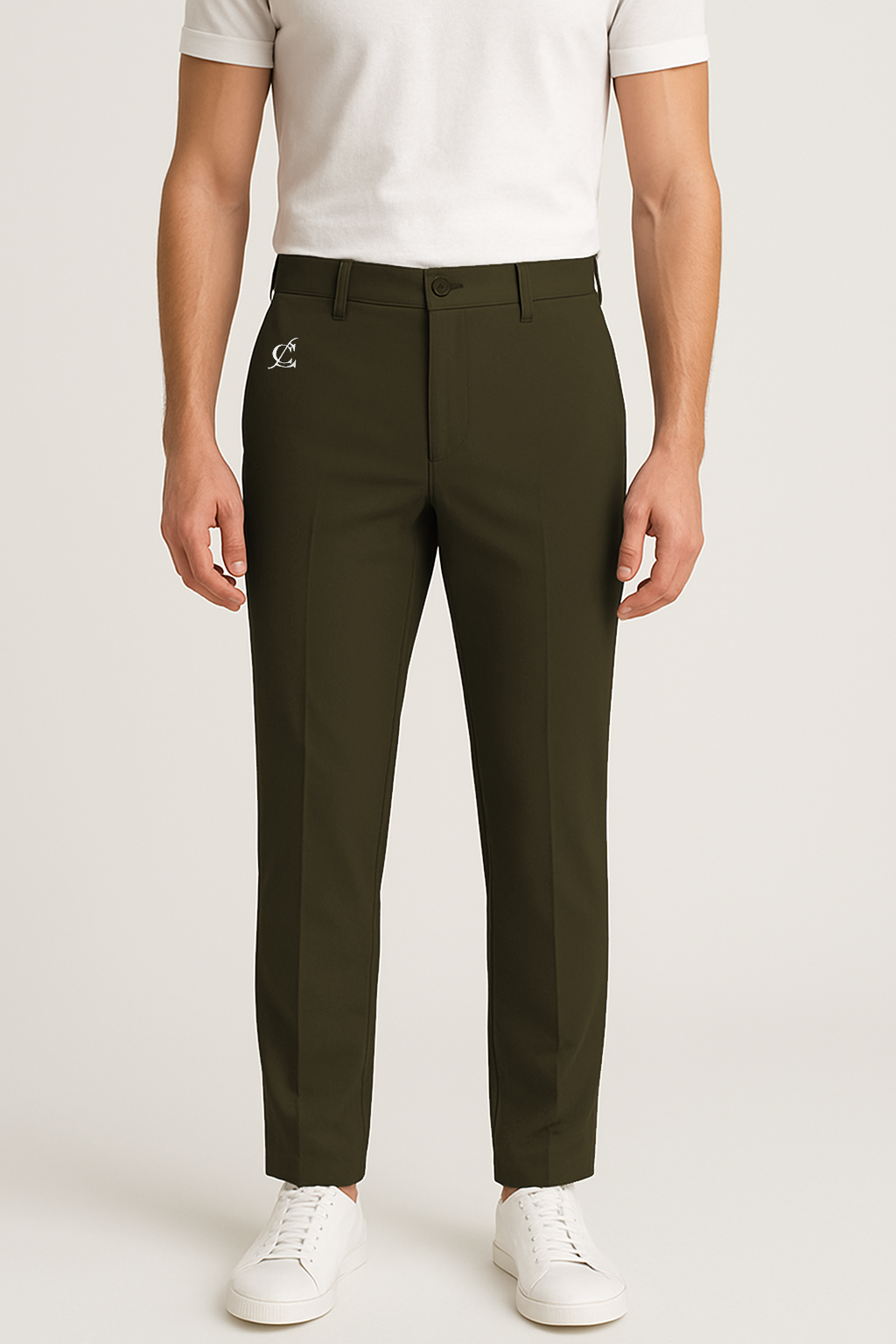 Men’s Classic Brown Slim-Fit Formal Trousers