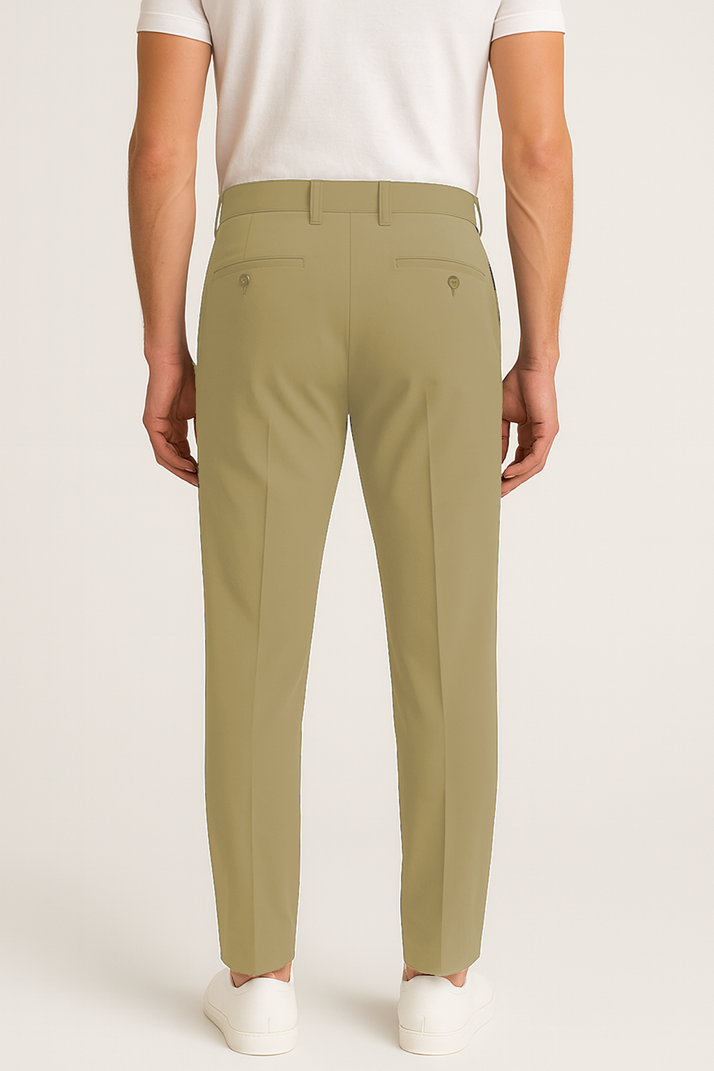 Light Skin Slim-Fit Office Wear Trousers