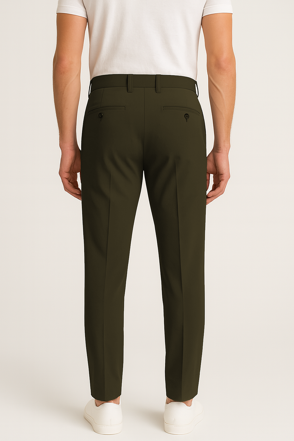 Men’s Classic Brown Slim-Fit Formal Trousers