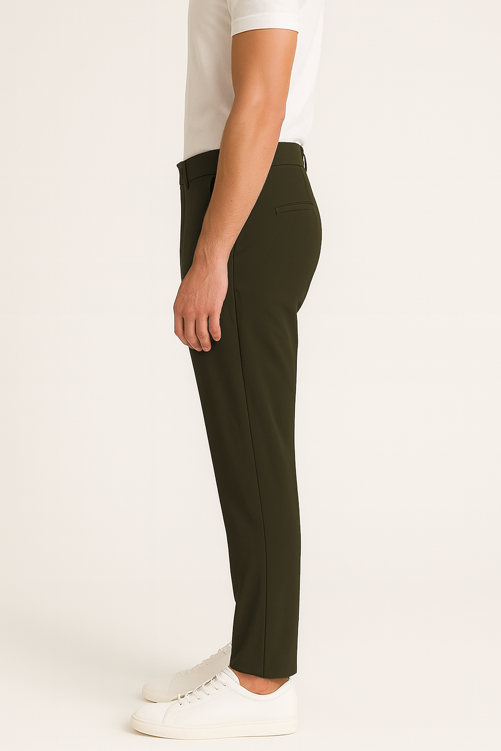 Men’s Classic Brown Slim-Fit Formal Trousers