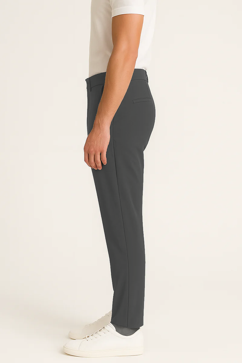 Grey Fit Formal Pants for Men