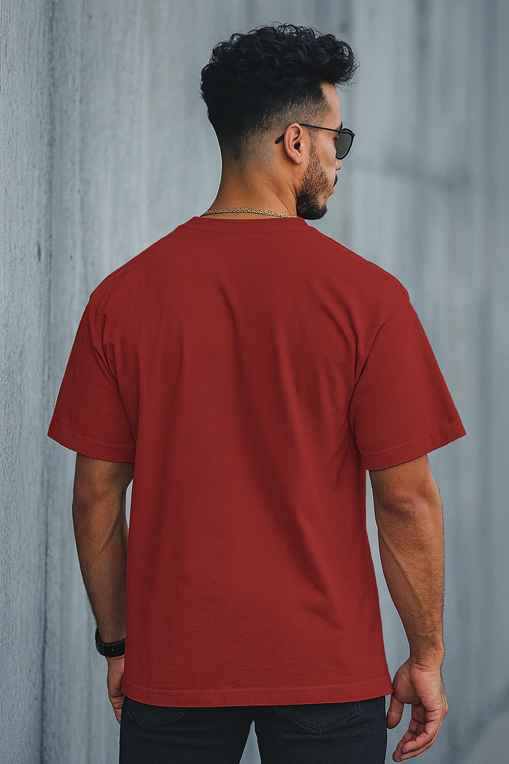 Men’s Oversized Printed T-Shirt – Ride the Wave Skeleton Surfer