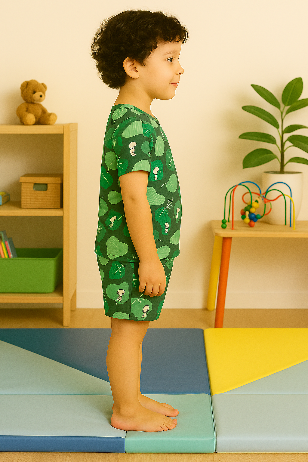 Kids' Green Leaf & Koala Printed Co-Ord Set