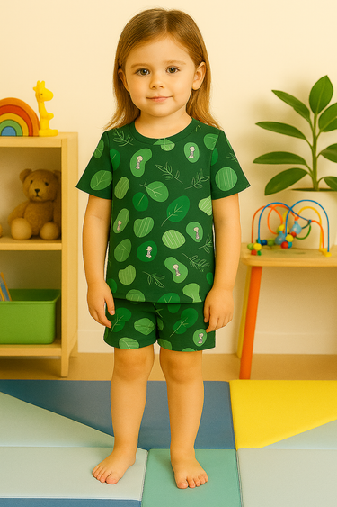 Kids' Green Leaf & Koala Printed Co-Ord Set