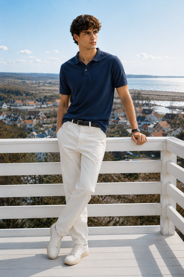 Men's Deep Navy Blue Polo T-Shirt - Regular Fit, Half Sleeve