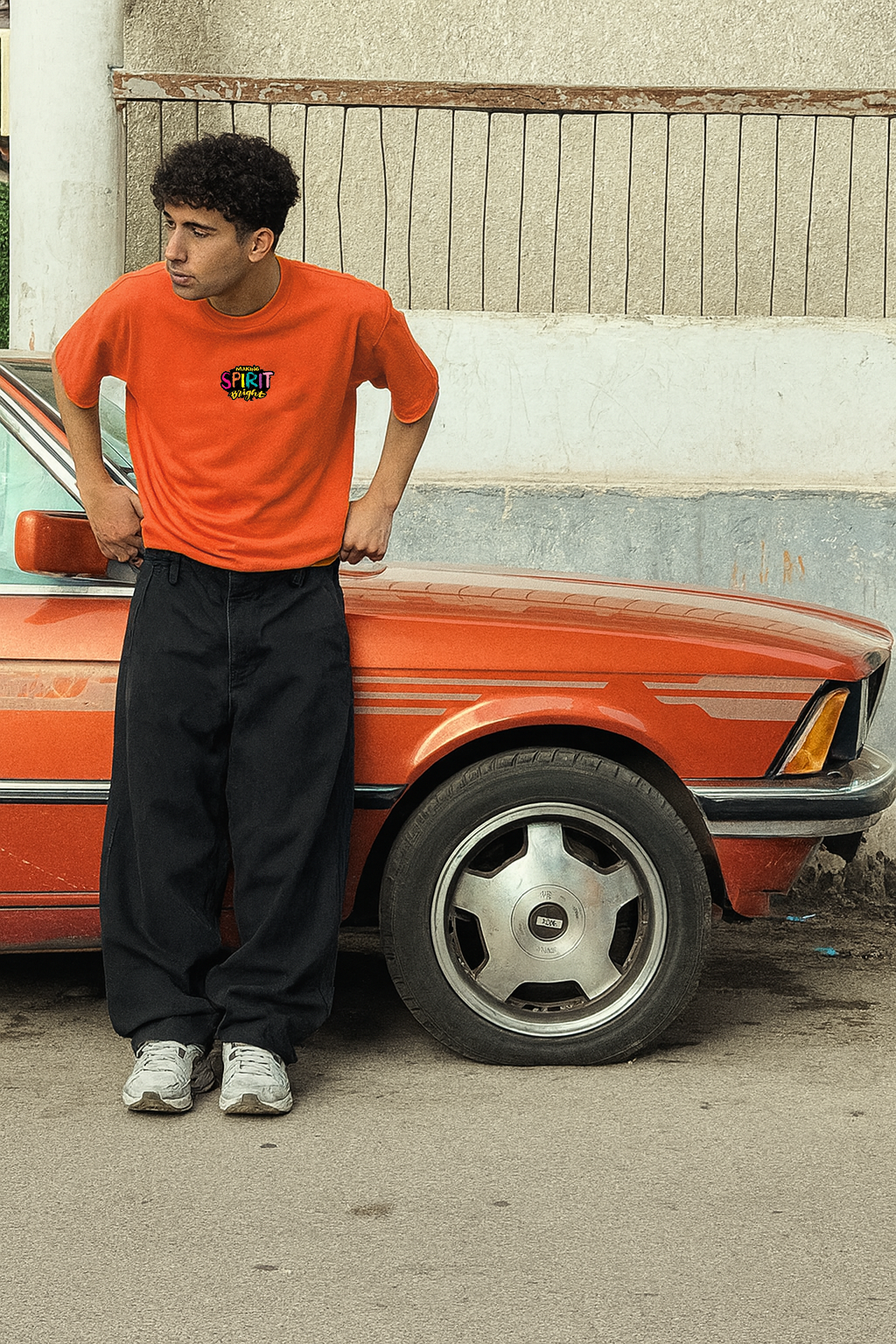 Men's Black 'MAKING SPRIT BRIGHT ' Graphic Oversized T-Shirt