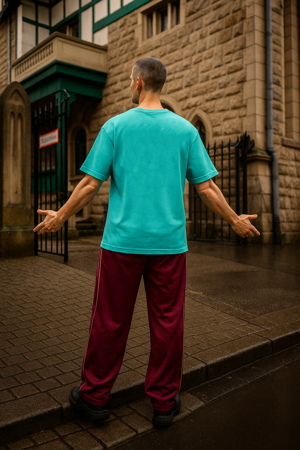 Push Your Limit Men's Oversized Tee – Aqua Mint