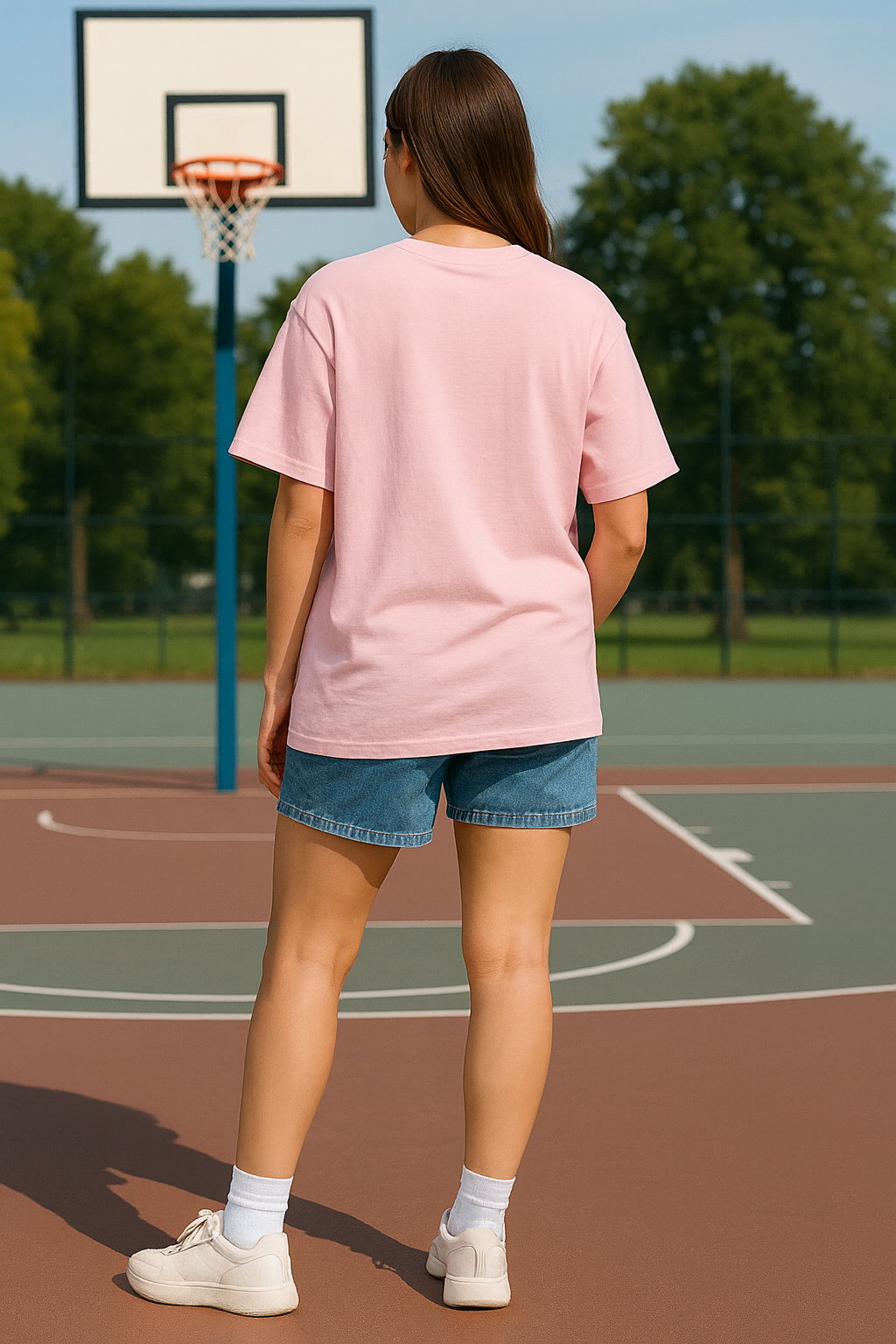 Women's Pink 'Skating Skeleton' Graphic T-Shirt