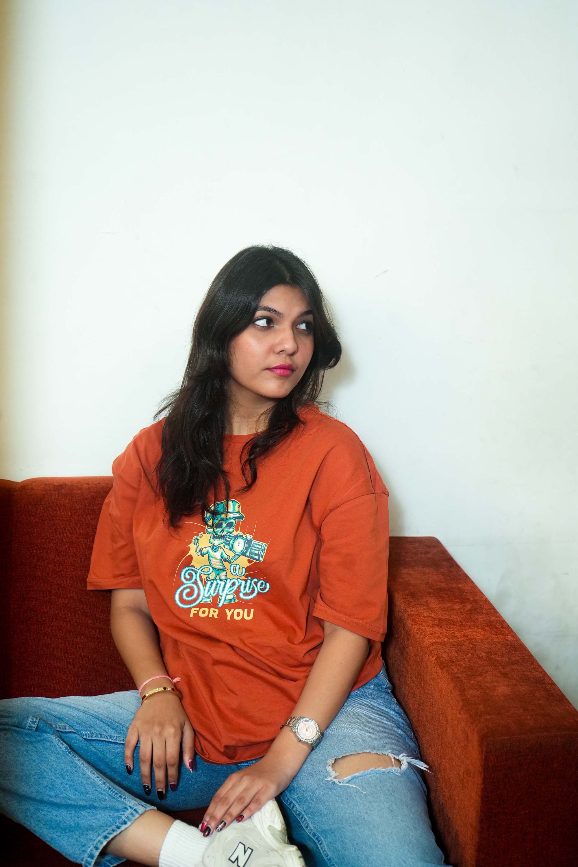 Bold & Playful: Graphic Orange Tee