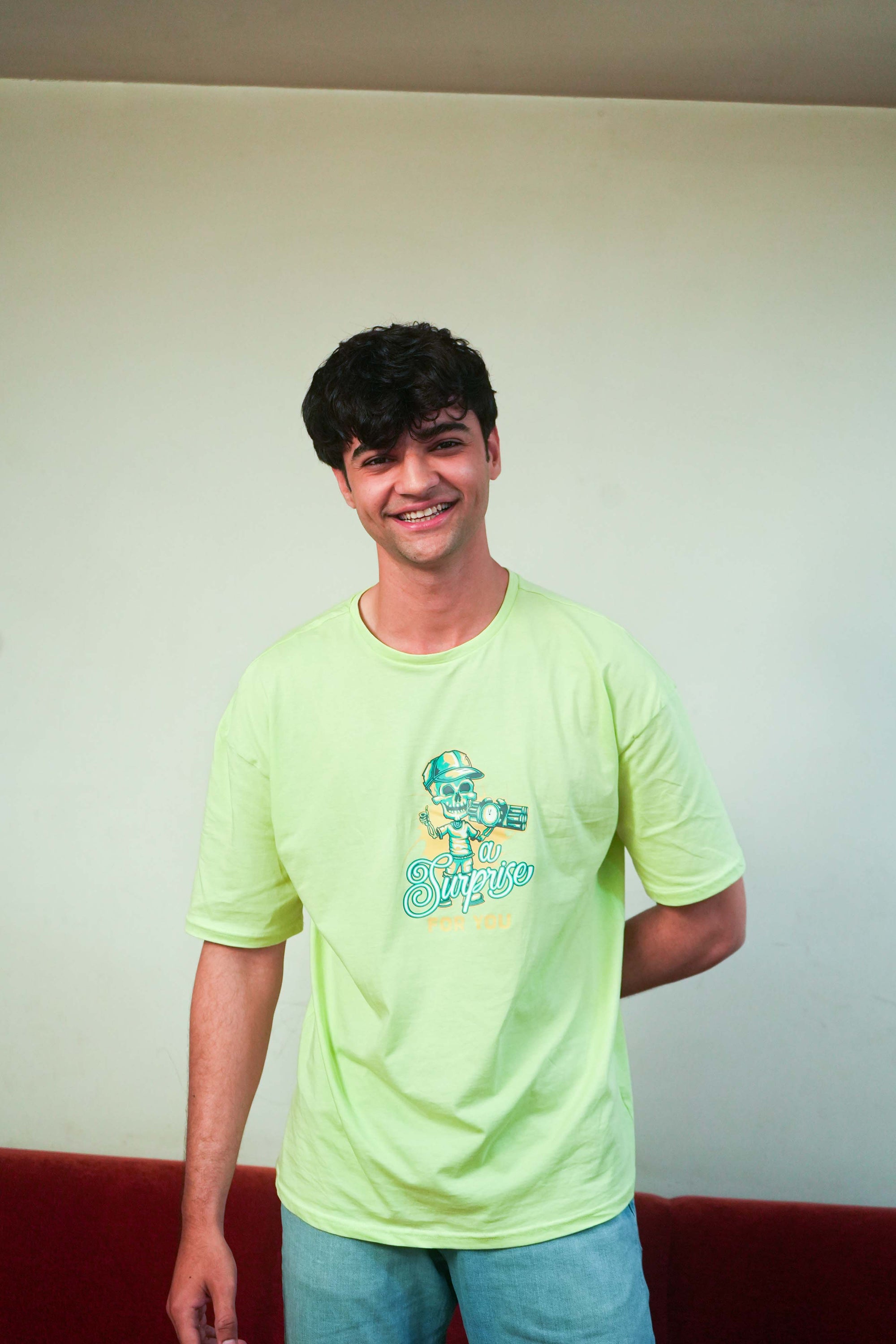 Neon Lime Graphic RoundNeck Tee – A Surprise For You