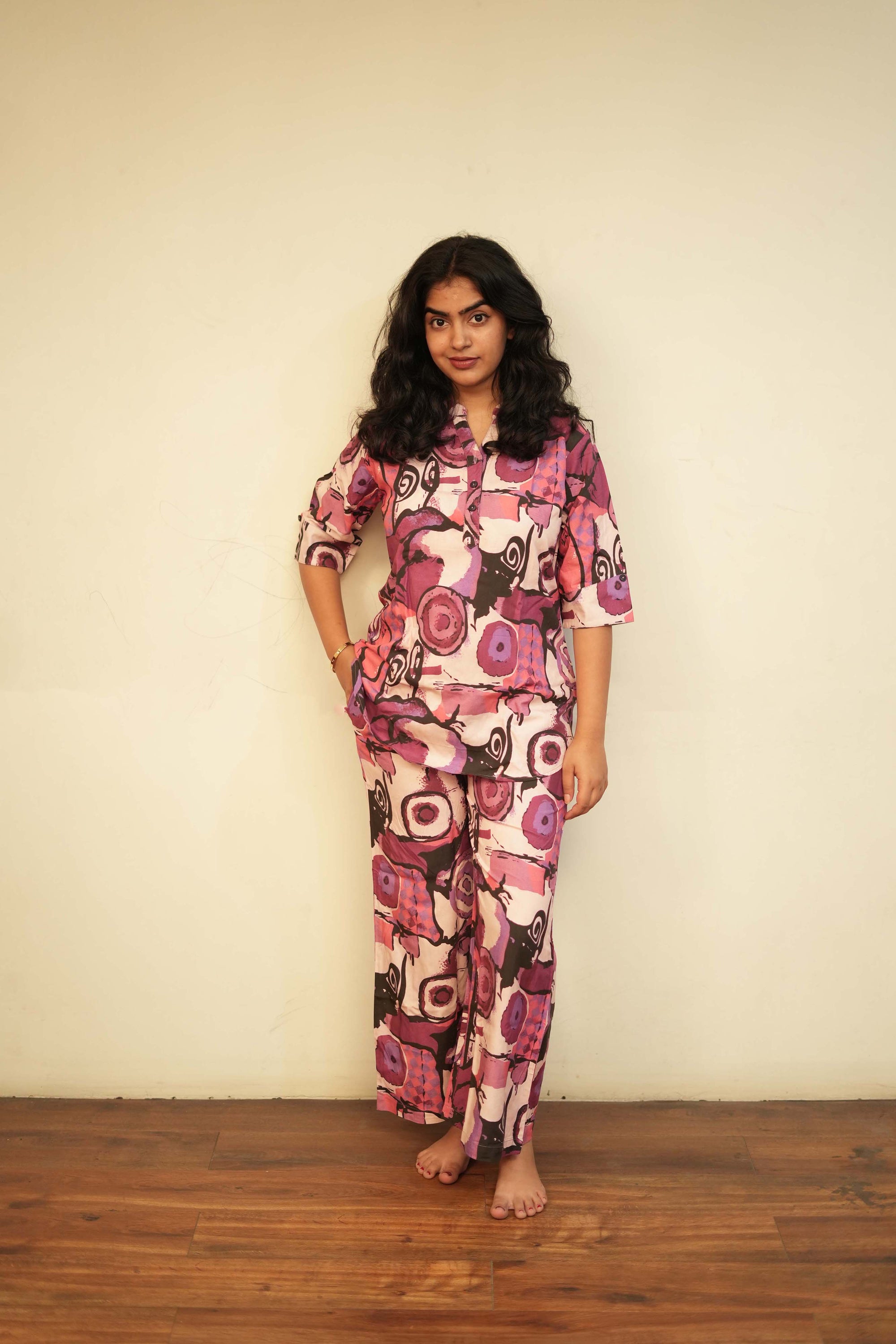 Vivid Purple Abstract Co-ords