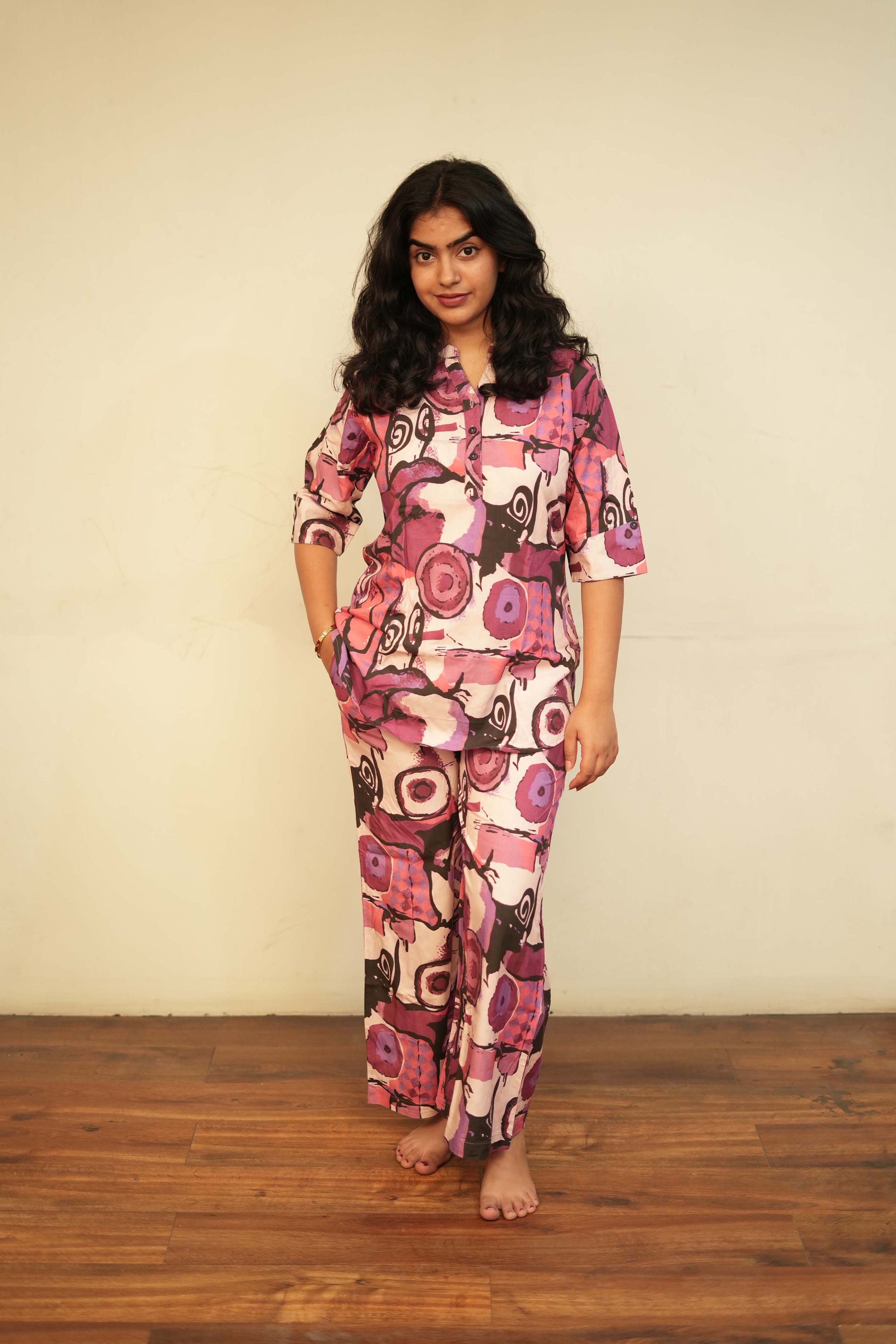 Vivid Purple Abstract Co-ords