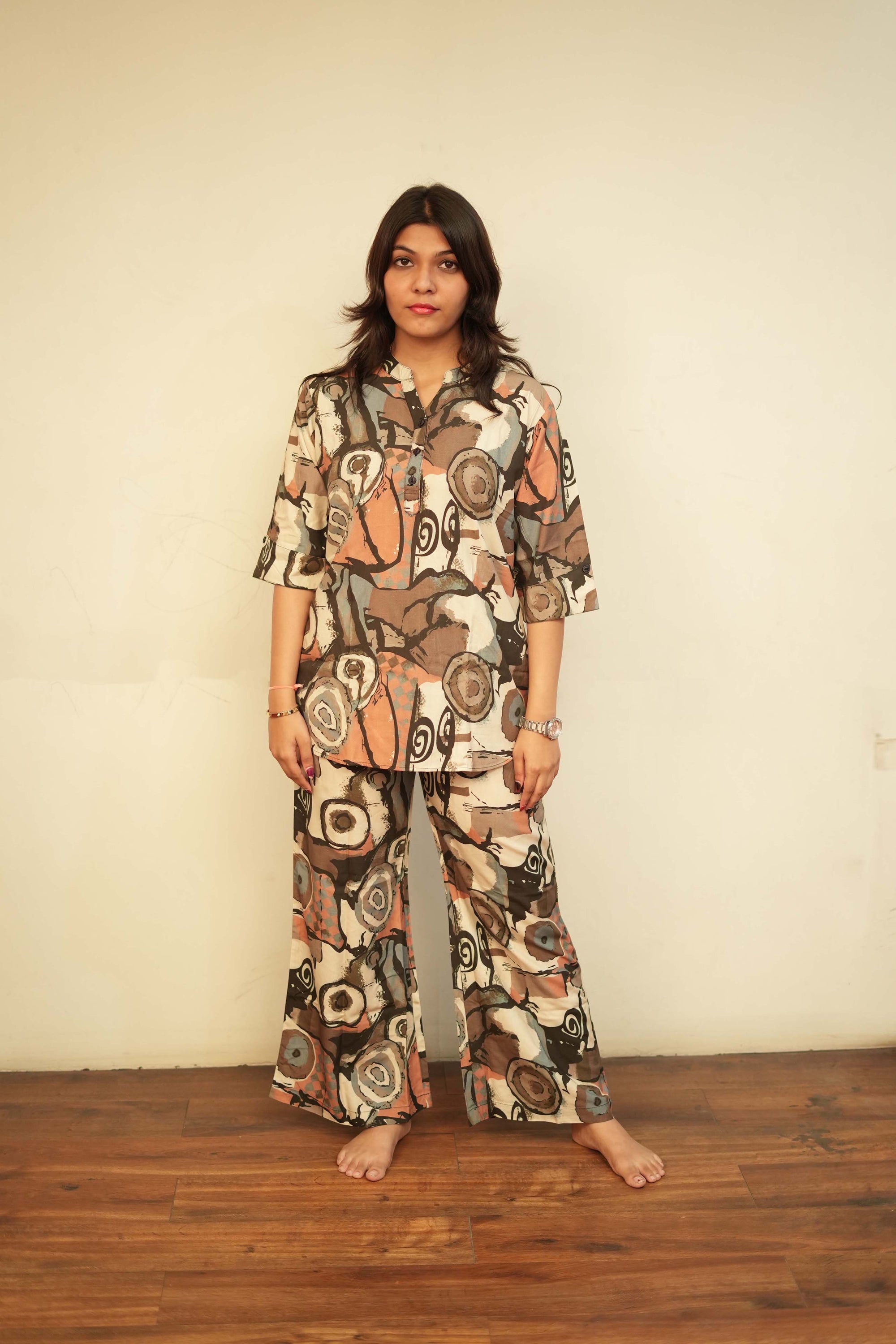 Abstract Art Print Kurta & Palazzo Set