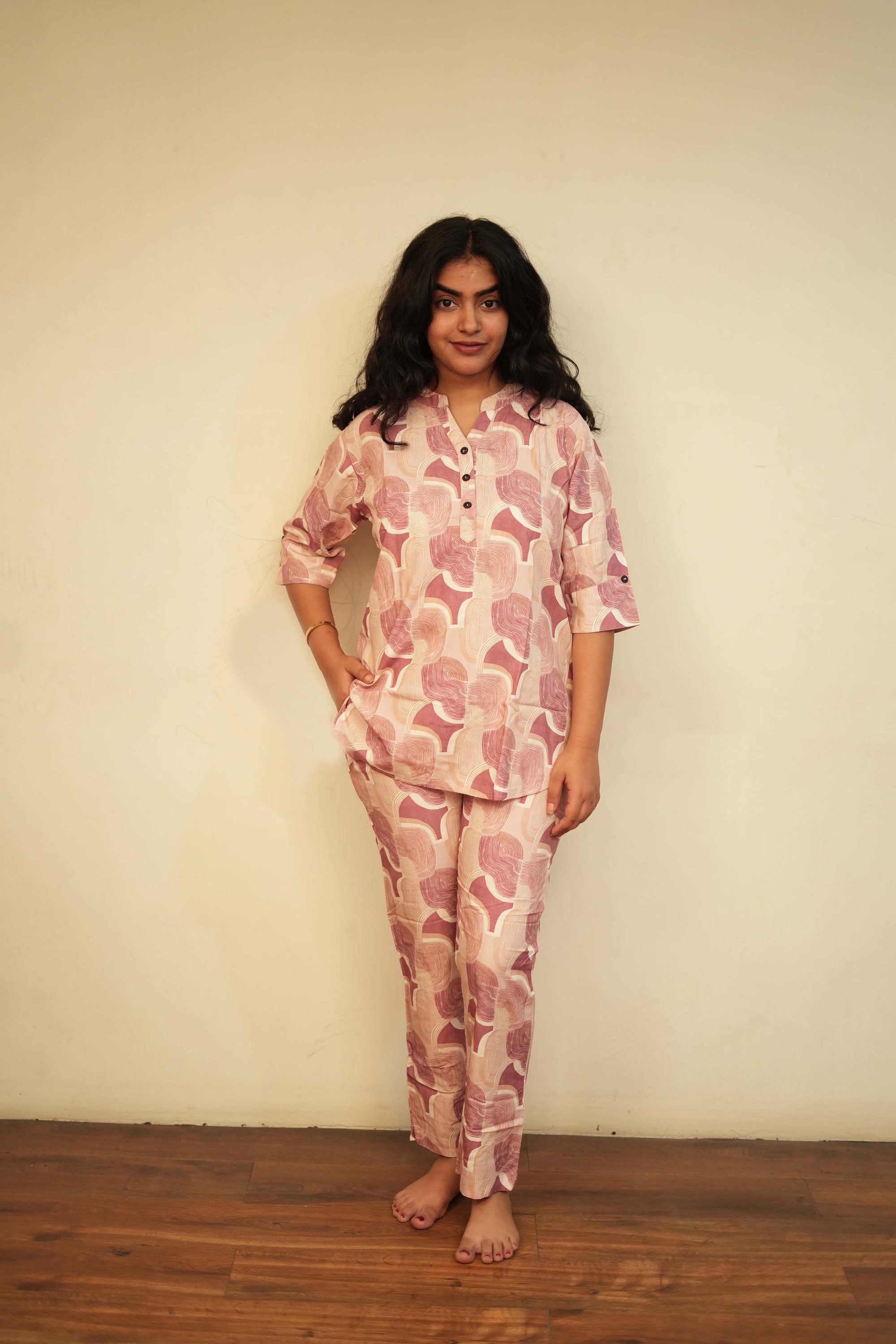 Abstract Block Print Kurta & Palazzo Set