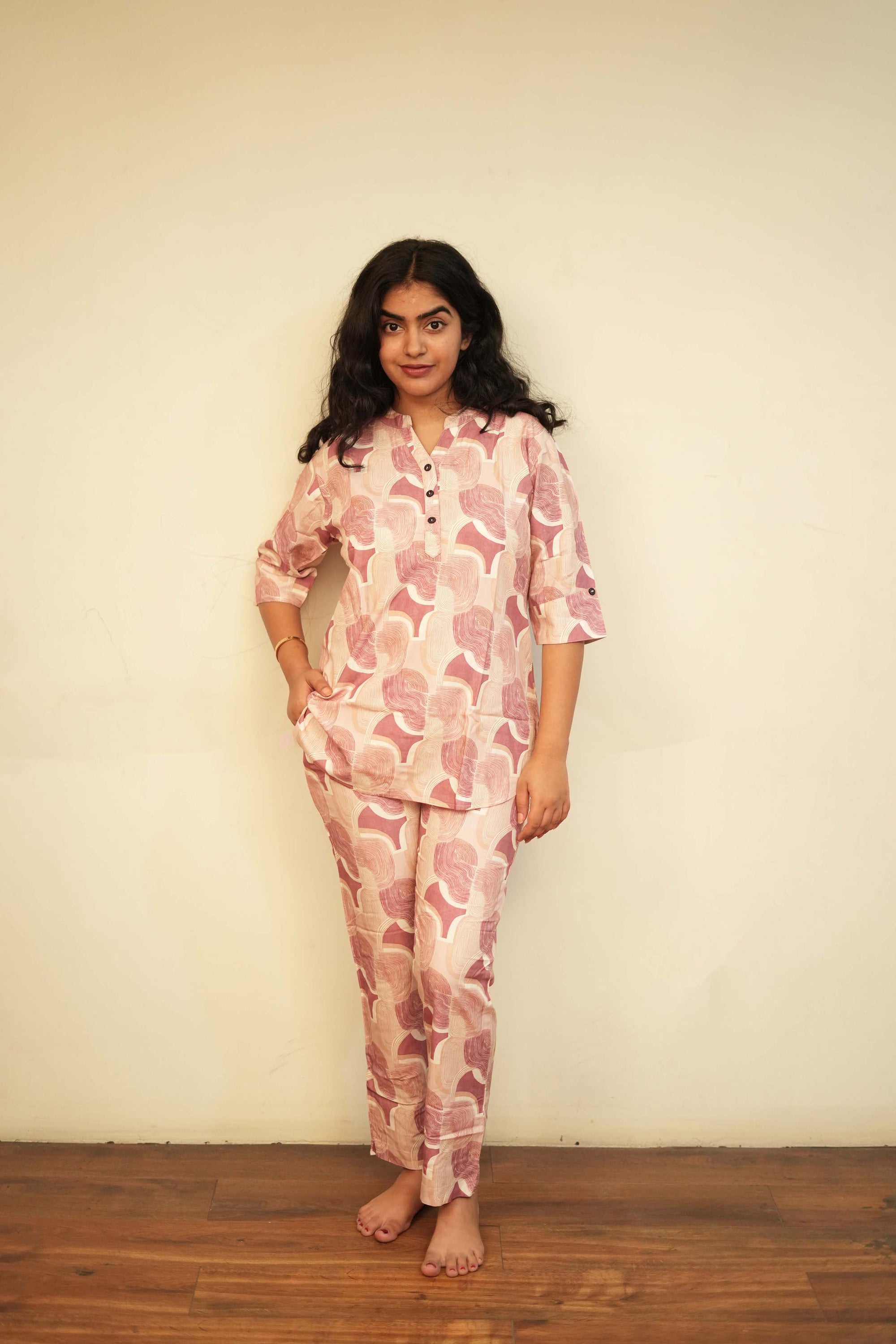 Abstract Block Print Kurta & Palazzo Set