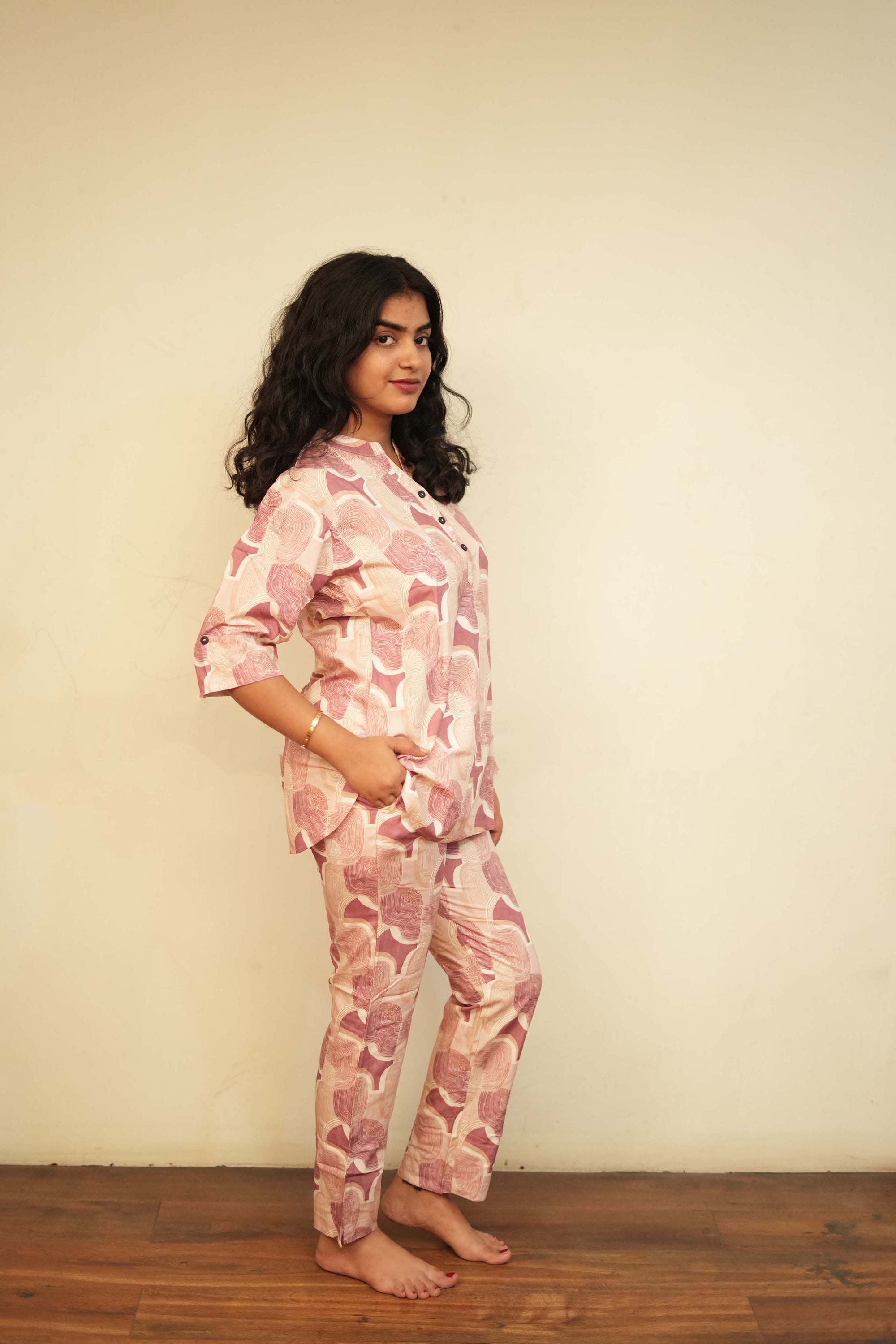 Abstract Block Print Kurta & Palazzo Set